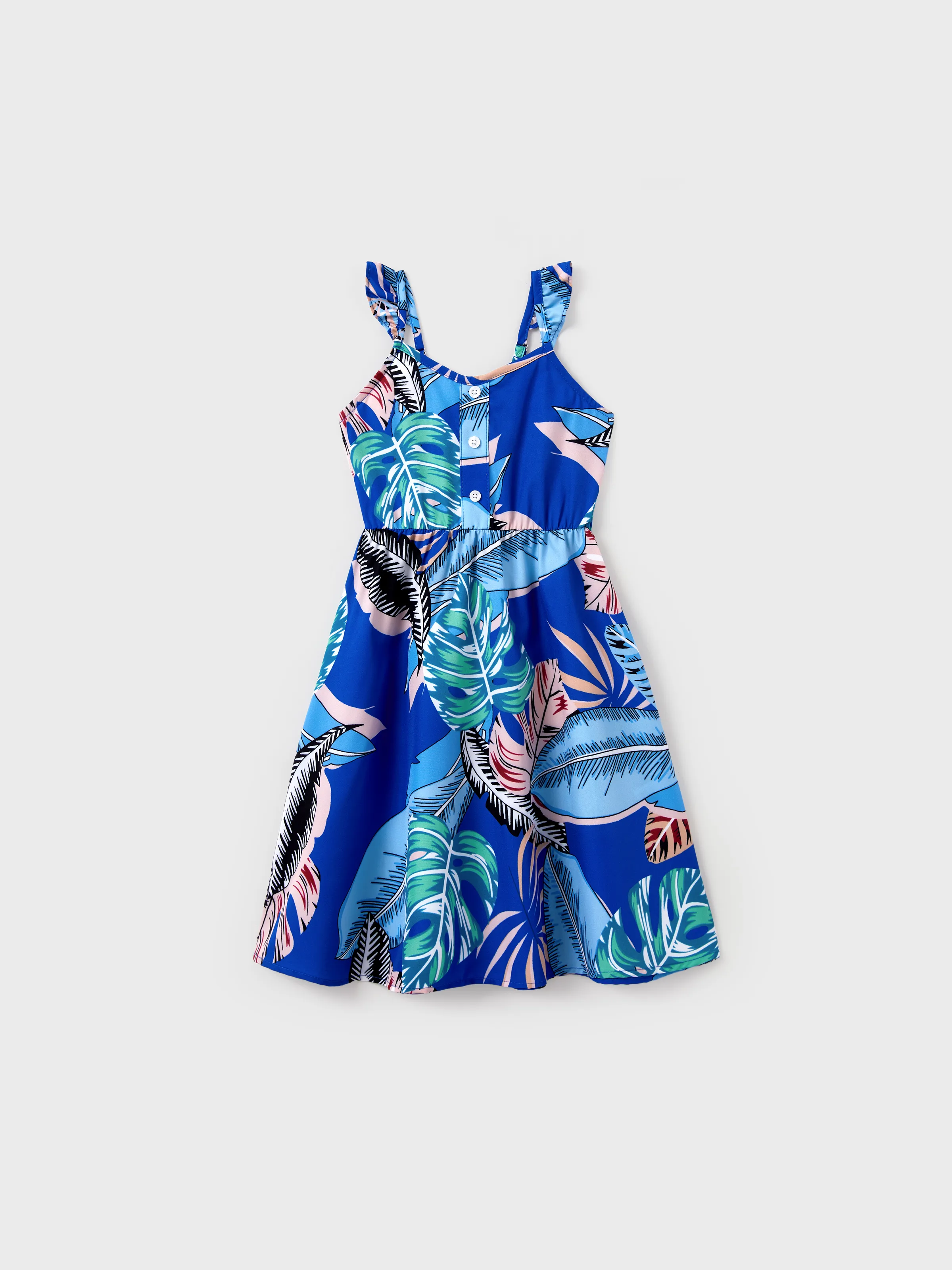 Daddy & Daughter Tropical Dress & T-shirt Set – Blue Floral Print for Dad, Mom, Girls & Baby, Perfect for Summer Vacations and Family Photos Blue - Image 13