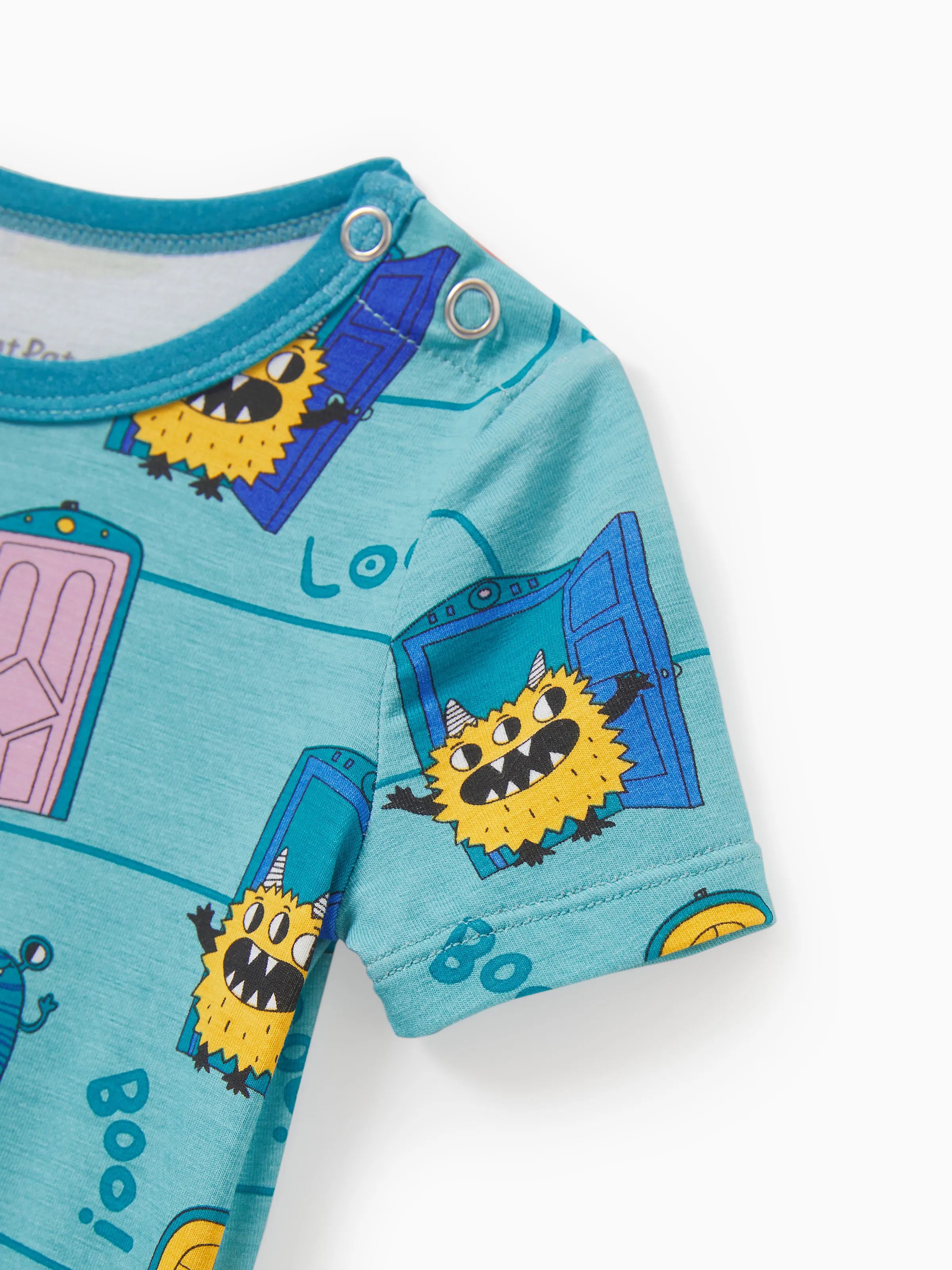 Daddy & Son Bamboo Family Pajamas Cartoon Print Short-sleeve Matching Pajama set ( Snug-Fitting for Children ) Green - Image 17