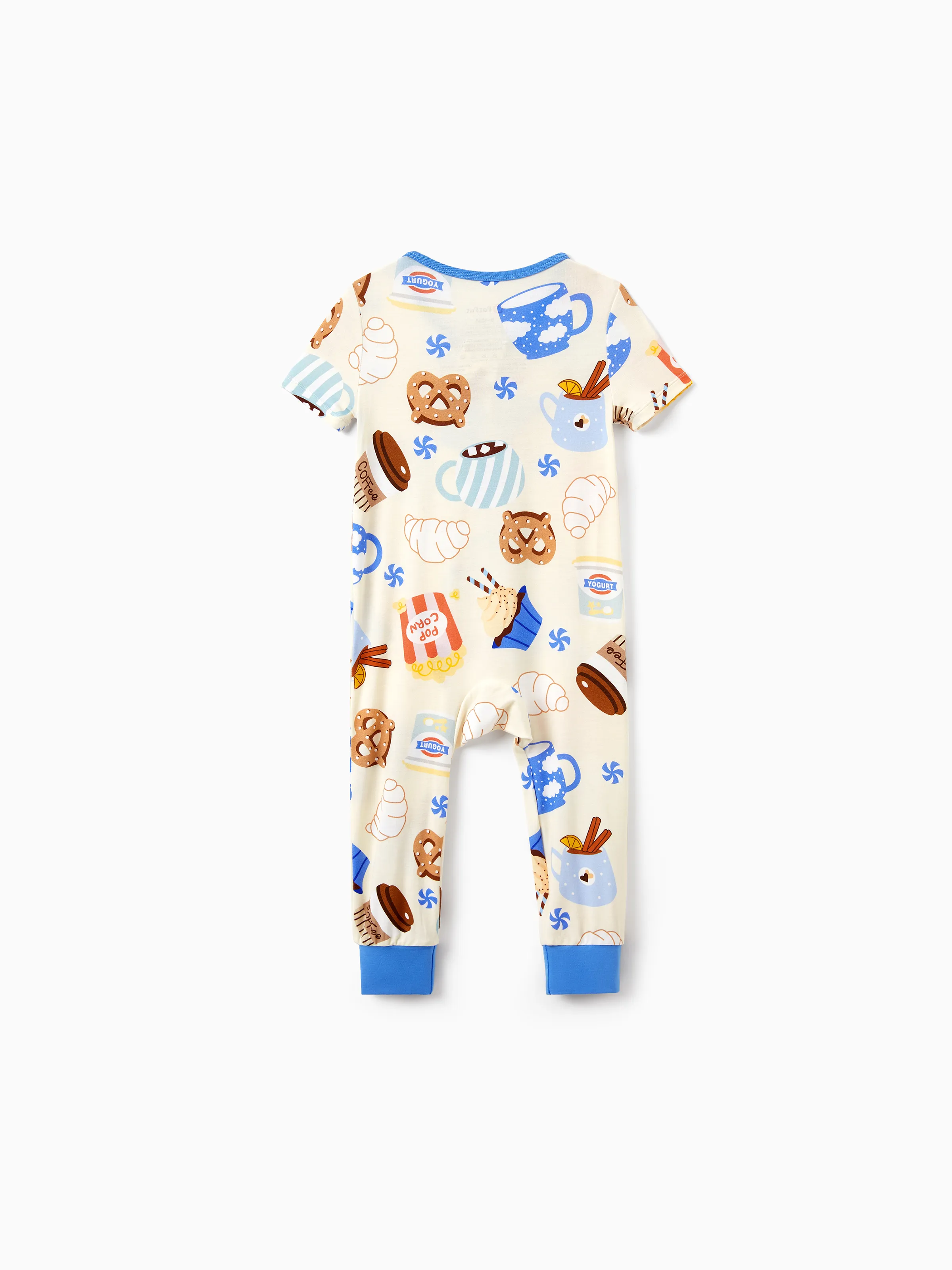 Daddy & Son Bamboo Pajamas Buttery Soft Bamboo Viscose PJs for Men Women Kids Toddler Baby, Cozy Dessert Print Short-sleeve Sleepwear Blue - Image 19