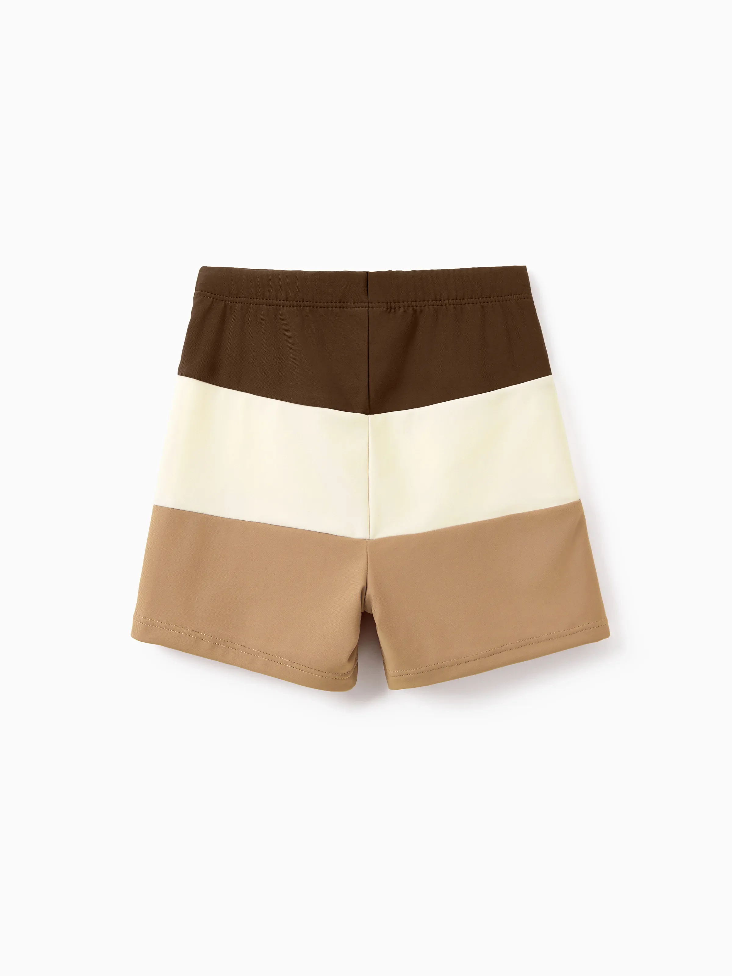Daddy & Son Color Block Swimsuits Summer Beach Vacation Swimwear Coffee - Image 9