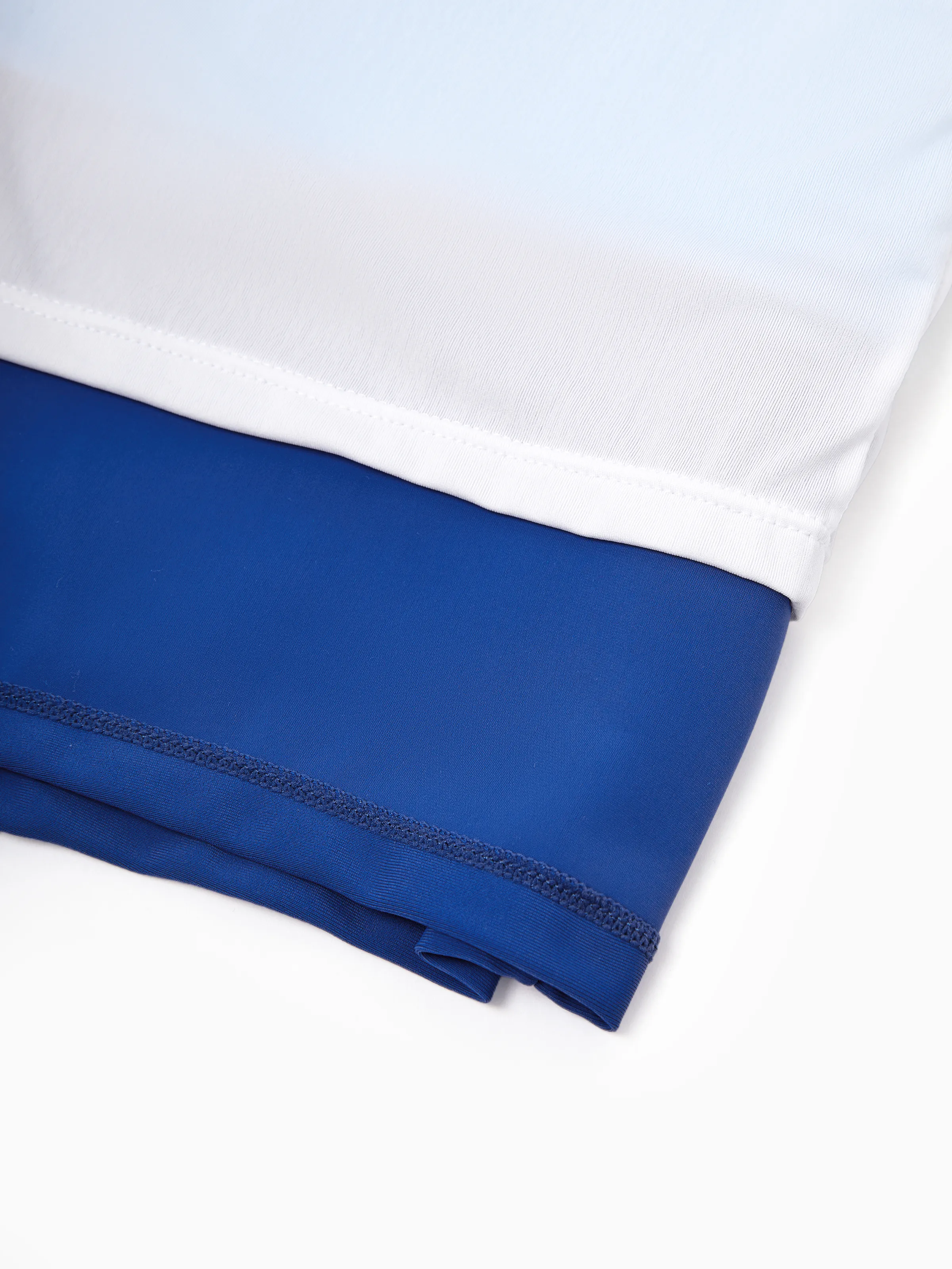 Daddy & Son Color Block Swimsuits One Shoulder Swim Dress / Swim Trunks Set Blue - Image 7