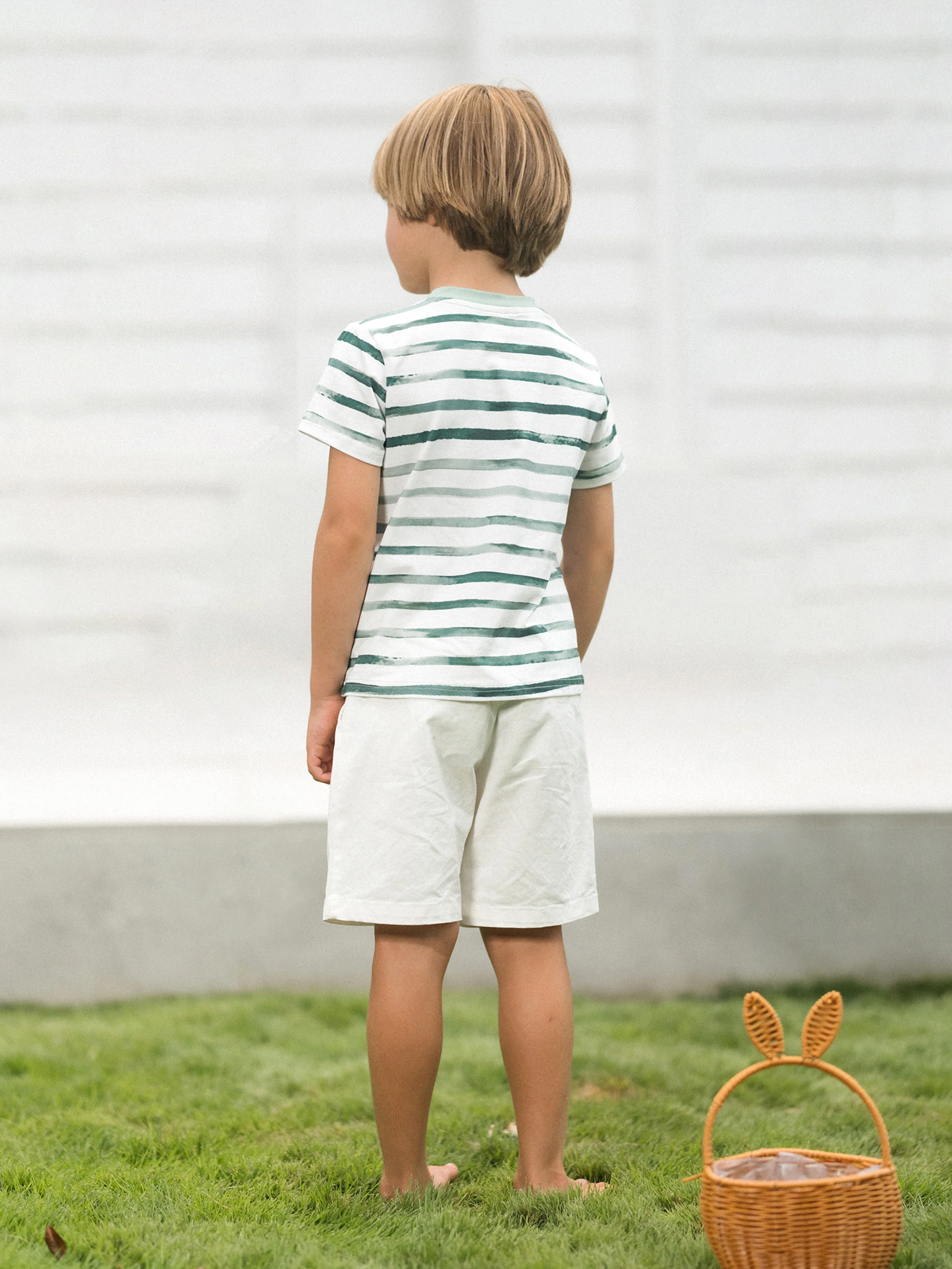 Daddy & Son Cotton Outfits Set Green Striped T-Shirt and Dress Set for Dad, Mom, Kids & Baby, Perfect for Summer Family Outings & Photos Green - Image 12