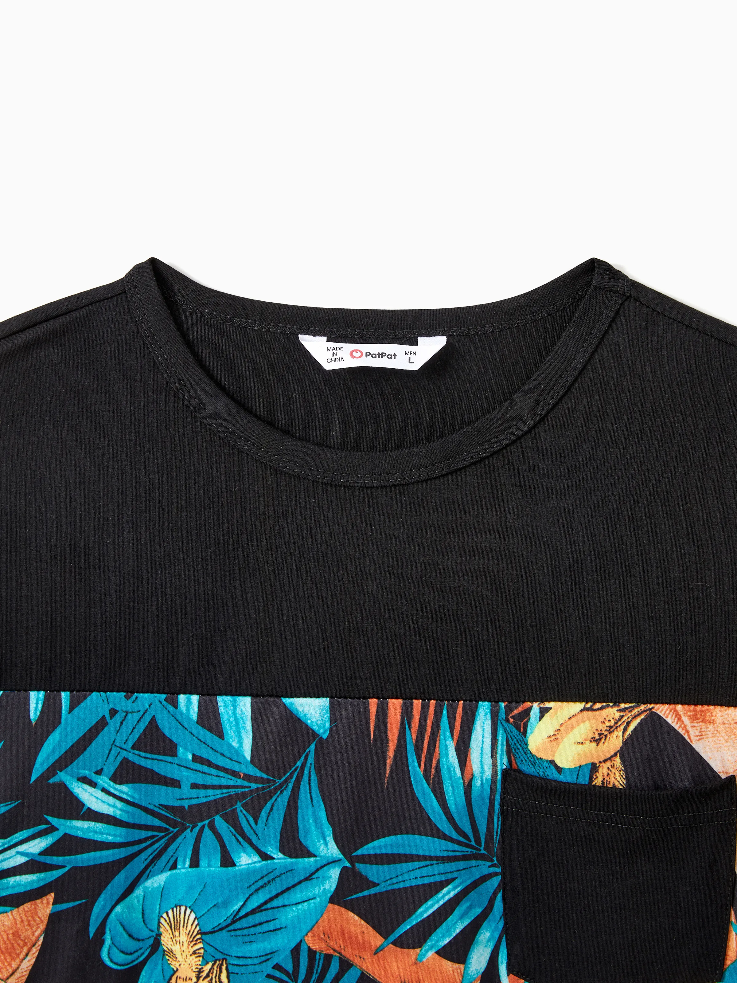 Daddy & Son Floral Panel T-shirt Sets Black - Image 5