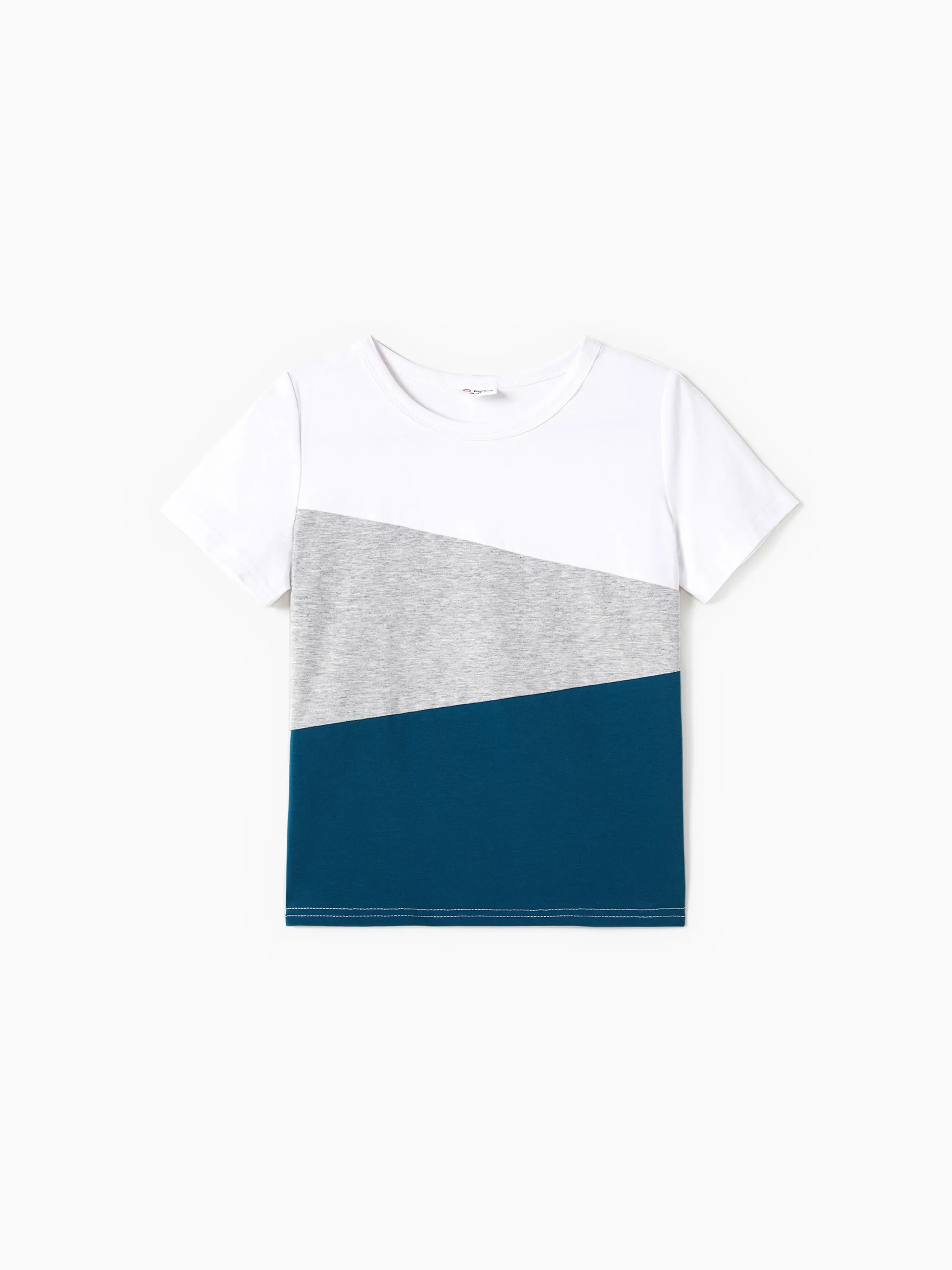 Daddy & Son Short-sleeve Colorblock T-shirts Sets Azure- - Image 9