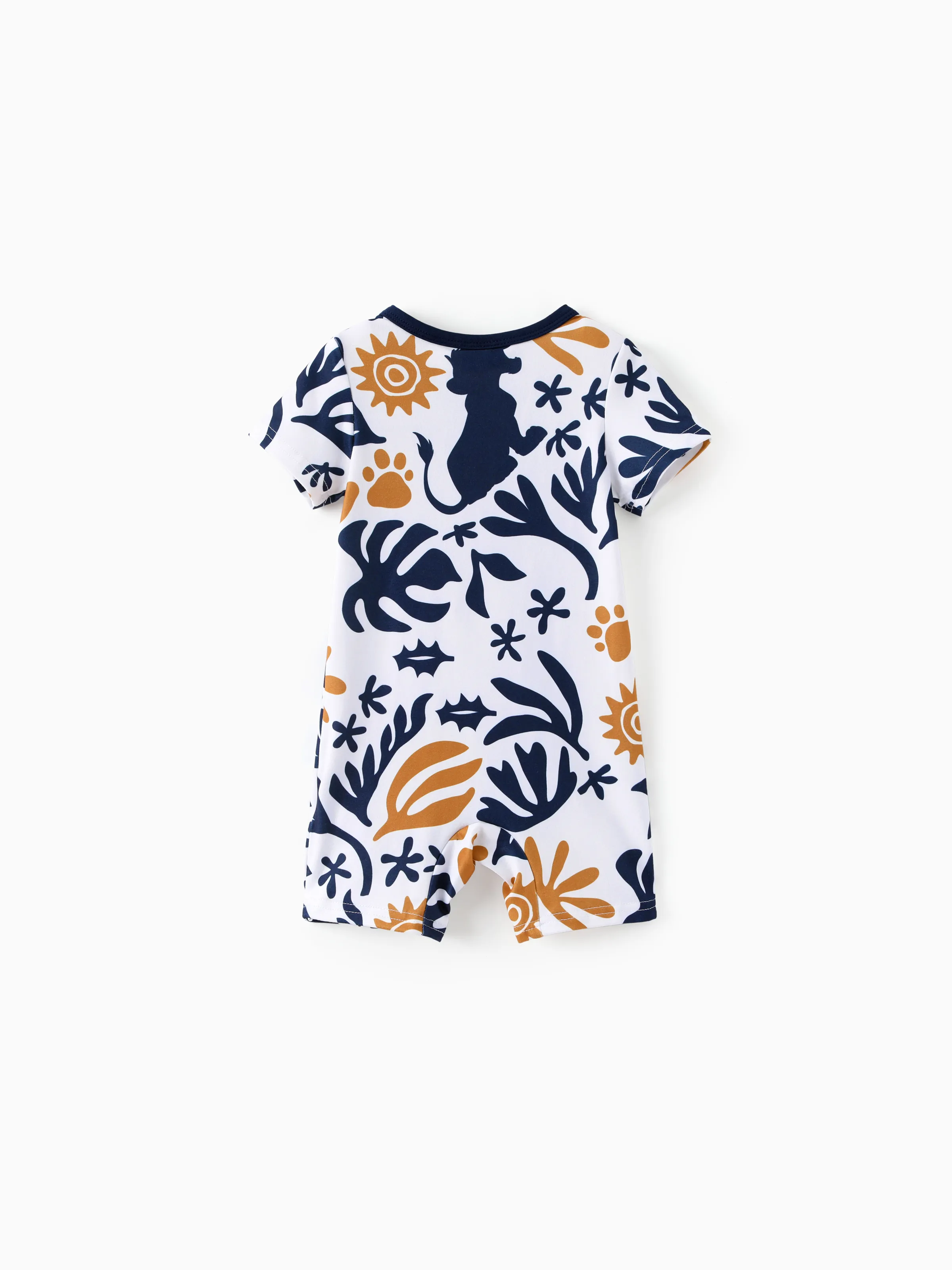 Disney Lion King Mommy & me Simba Palm Leaf Pattern Colorblock Dress/Romper Dark Blue - Image 14