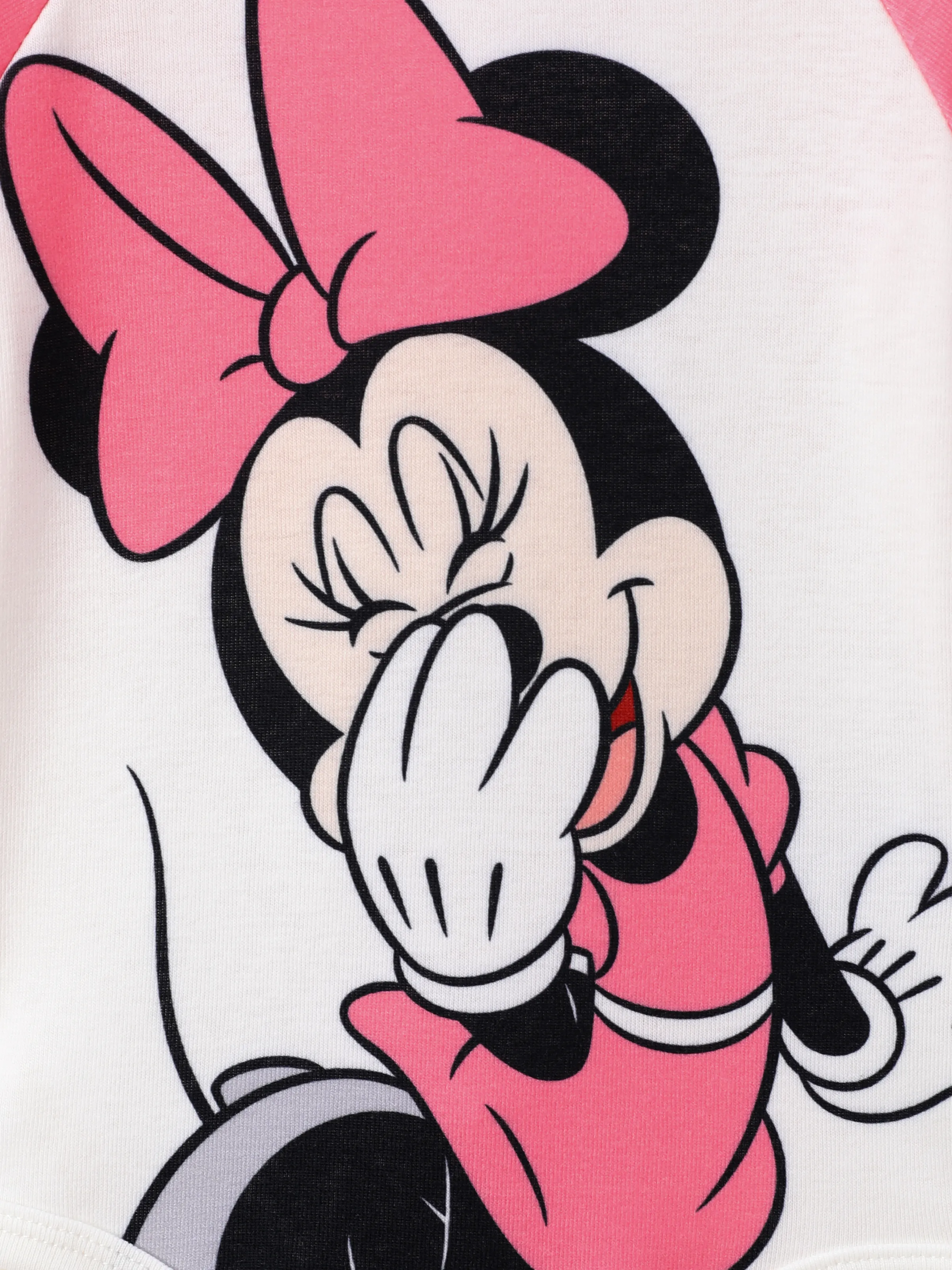 Disney Mickey and Friends Baby Girl 2pcs Minnie Naia™ Polka Dots Colorblock Long-sleeve Jumpsuit And Character Embroidered Pants Set Roseo - Image 2
