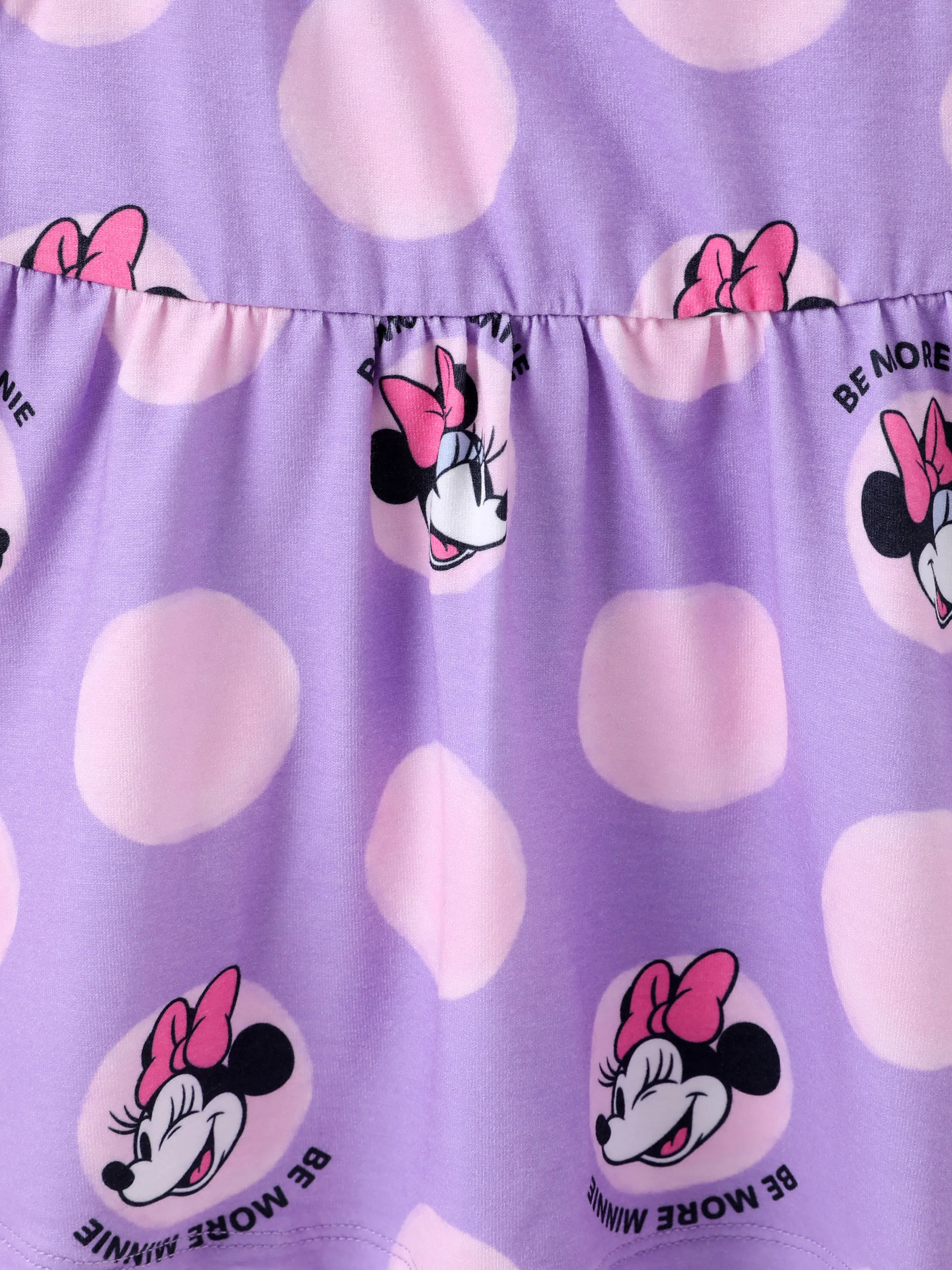 Disney Mickey and Friends Baby/Toddler Girl Minnie Character Print Ruffled Sleeve Dress Purple - Image 2