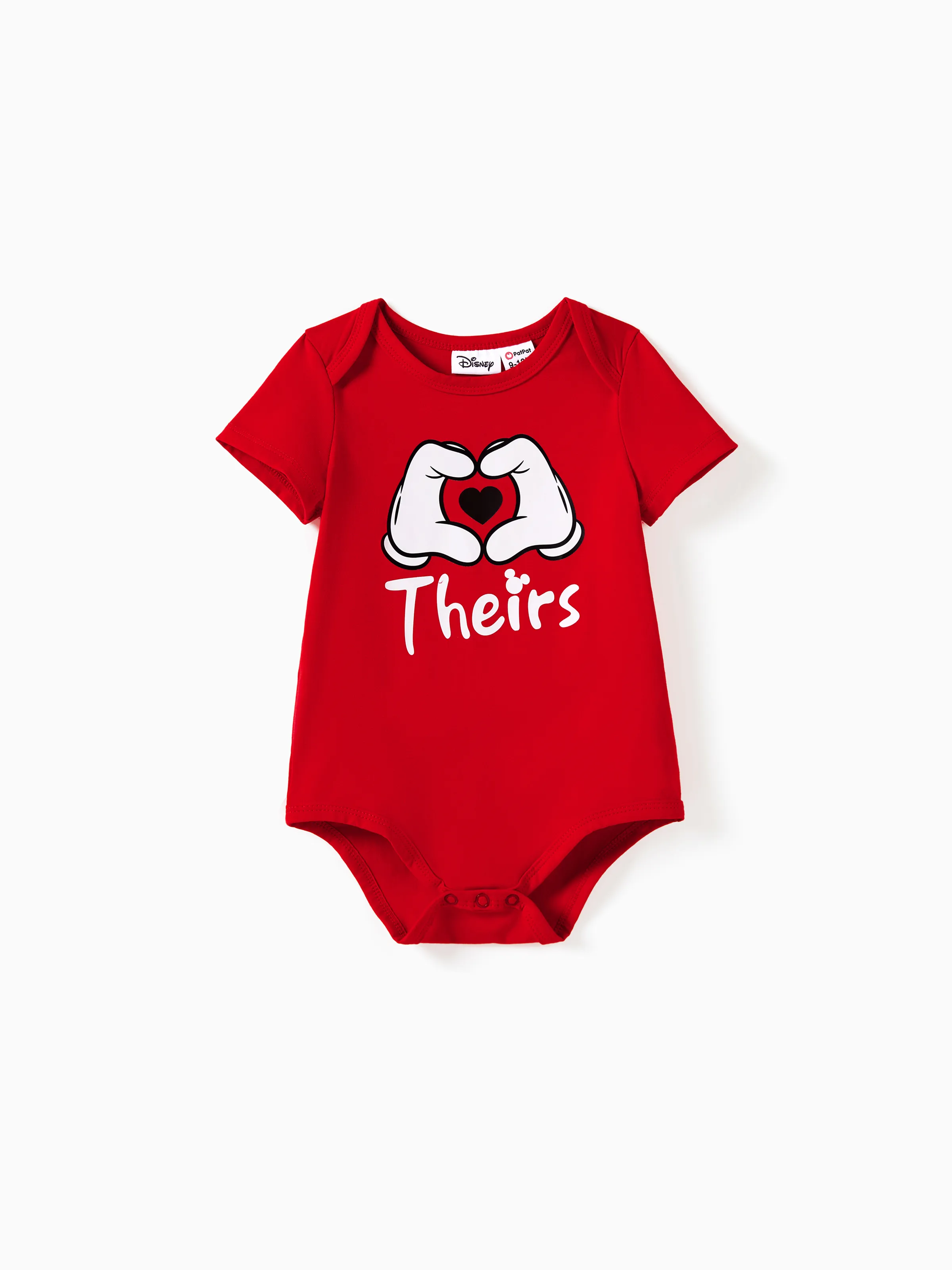 Disney Mickey and Friends Family Matching Funny Gesture Cotton T-shirt/Dress/Romper for Gift Red - Image 11