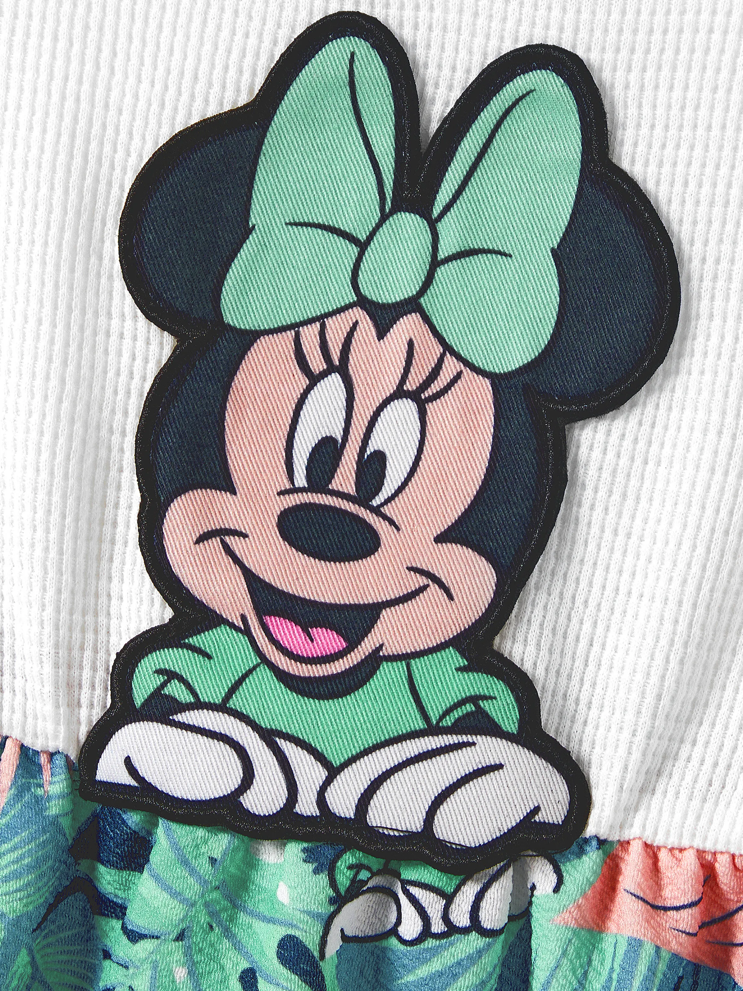 Disney Mickey and Friends Mommy & me Tropical Botanical Print Waffle Fabric Dress greenwhite - Image 12