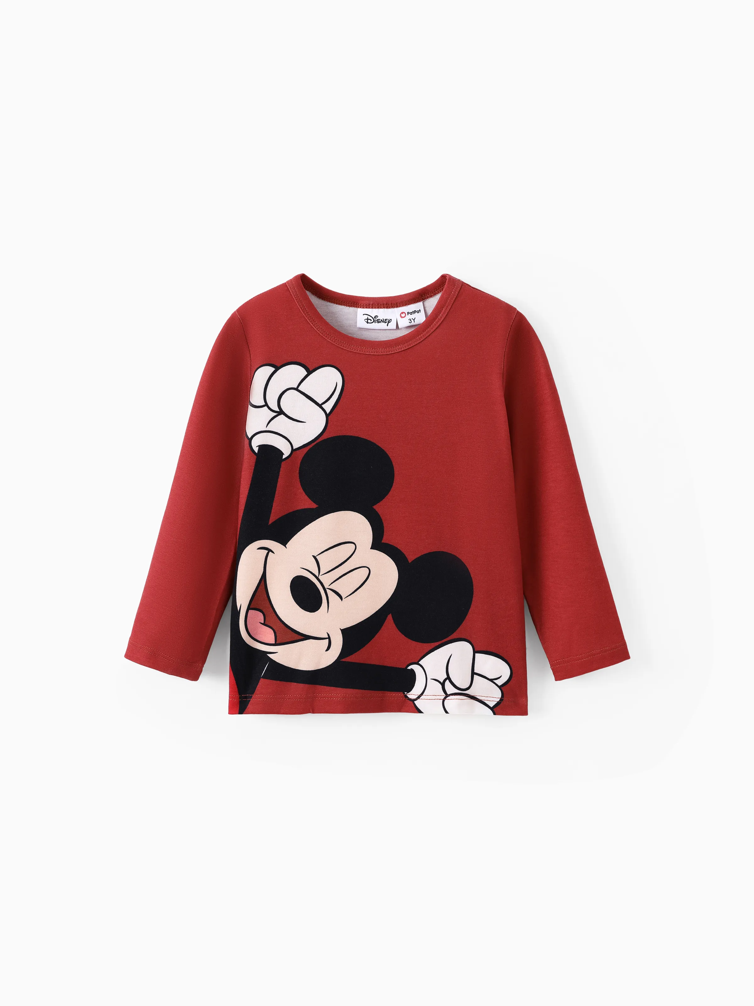 Disney Mickey and Friends Toddler/ Kid Boy Mickey Naia™ Print Long-sleeve Tee Orange red