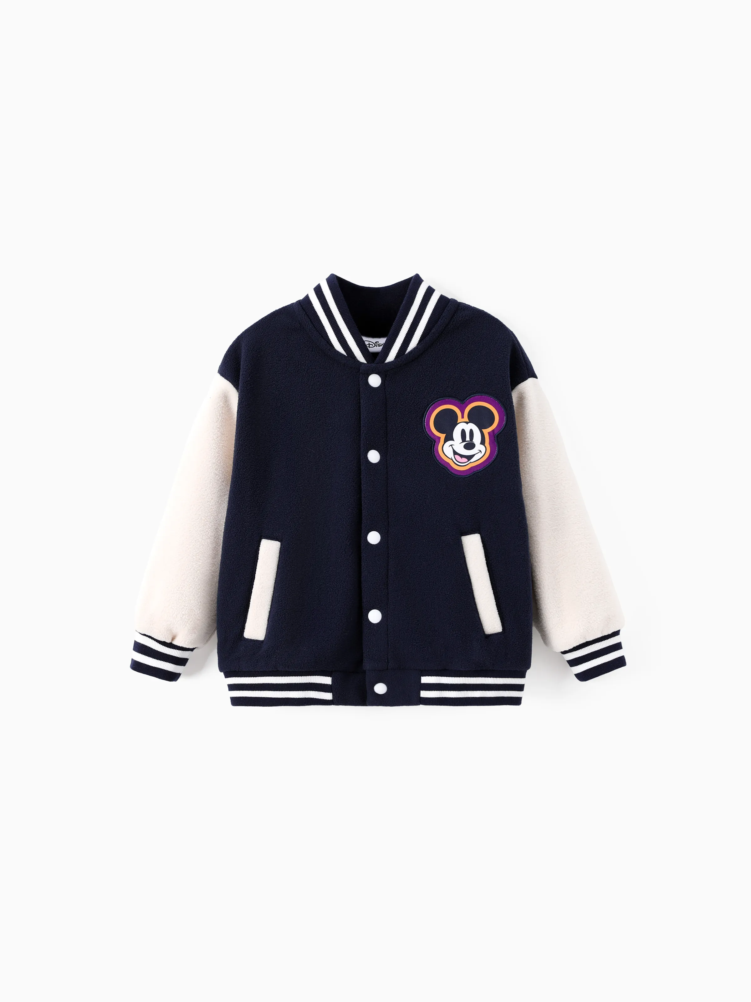 Disney Mickey and Friends Toddler/Kid Mickey Mouse /Minnie Mouse Embroidered Colorblock Plush Jacket royalblue