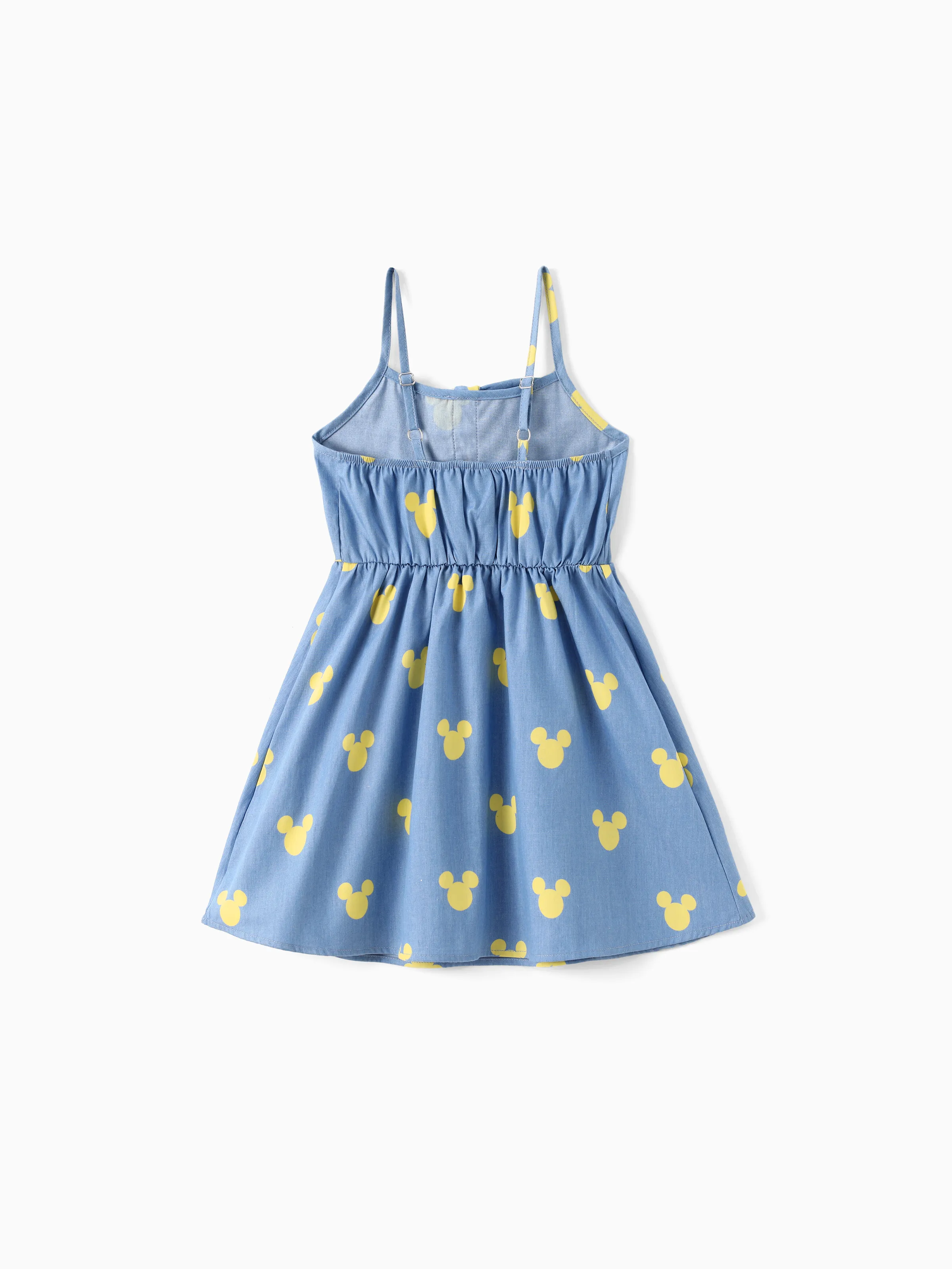 Disney Mickey and Friends Toddler/Kid Girl Mickey Mouse Allover Print Denim Dresse Blue - Image 3