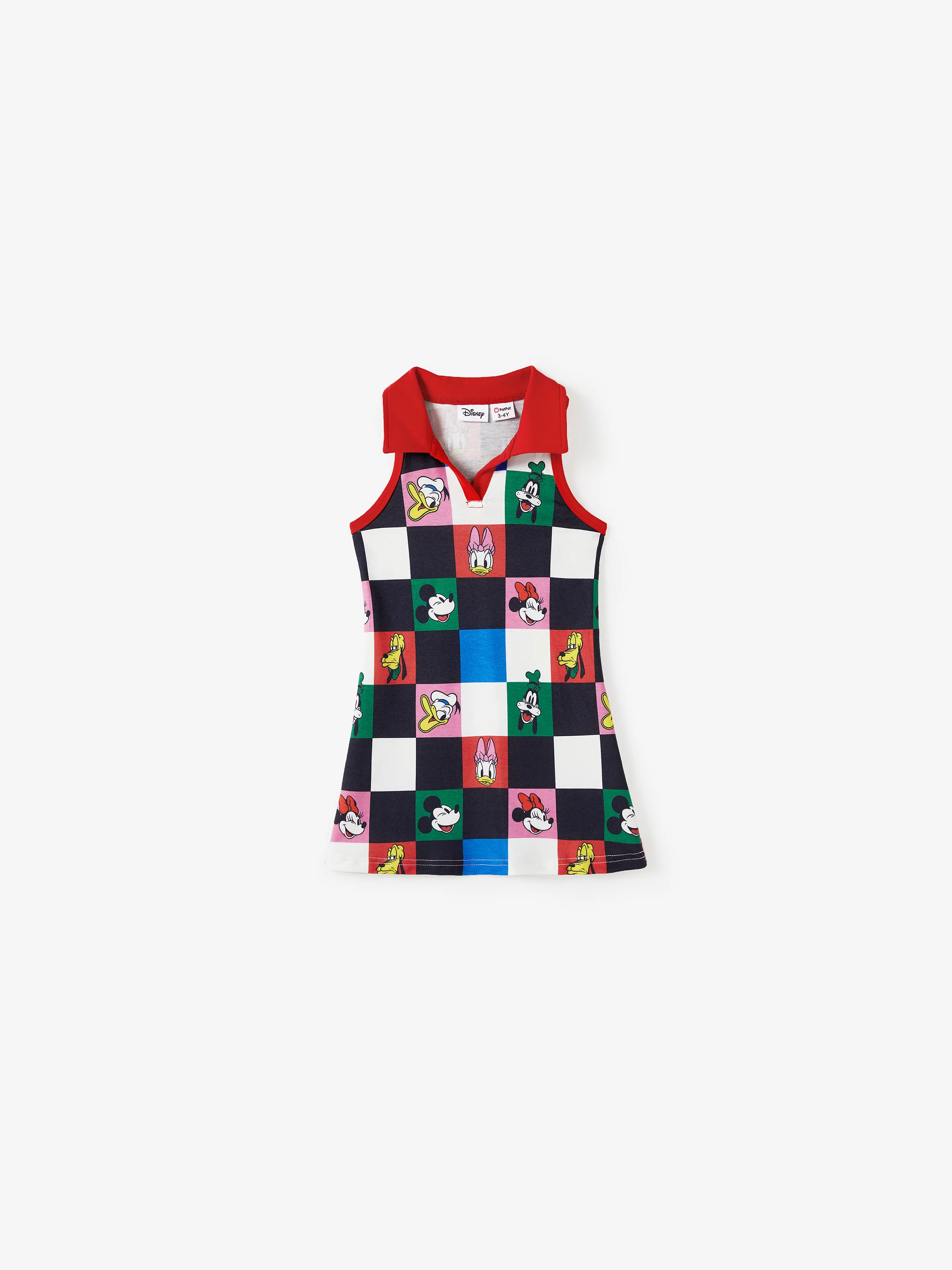 Disney Mickey and Friends Toddler/Kid Girl Naia™ Colorful Checkered Pattern Sleeveless Dress Multi-color - Image 3