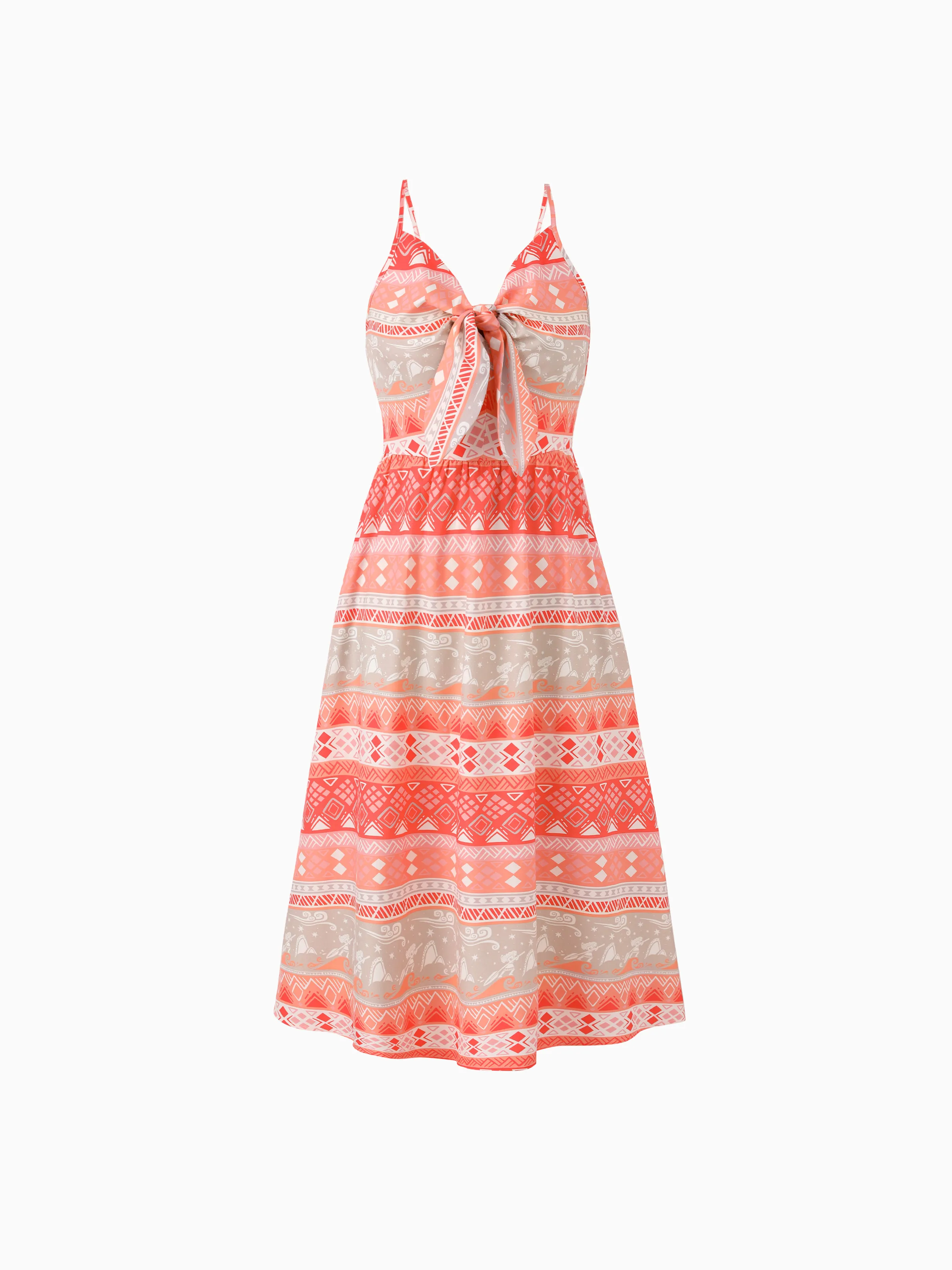 Disney Princess Family Matching Moana Island-Inspired Dress & Shirt Set Coral Pink - Image 2