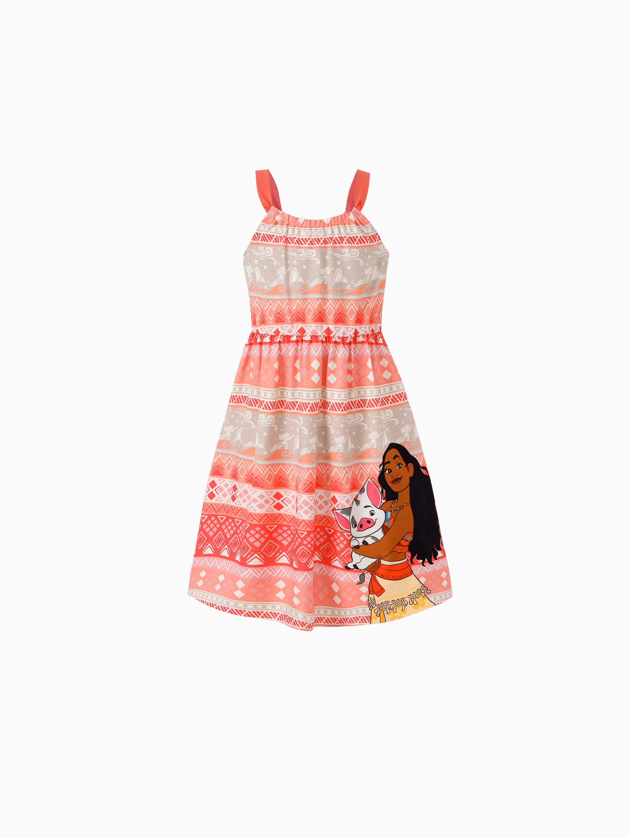 Disney Princess Family Matching Moana Island-Inspired Dress & Shirt Set Coral Pink - Image 3