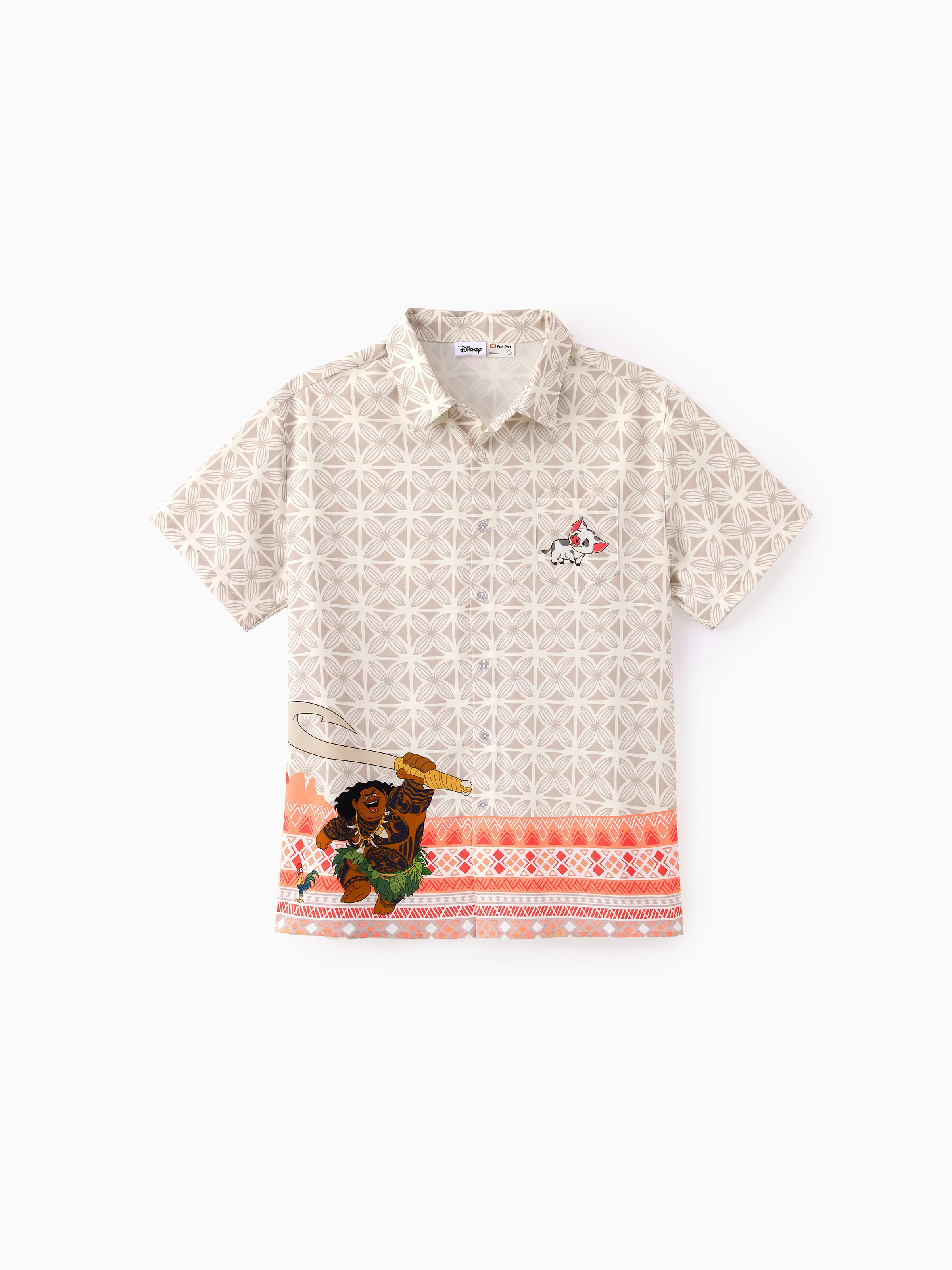 Disney Princess Family Matching Moana Island-Inspired Dress & Shirt Set Coral Pink - Image 4