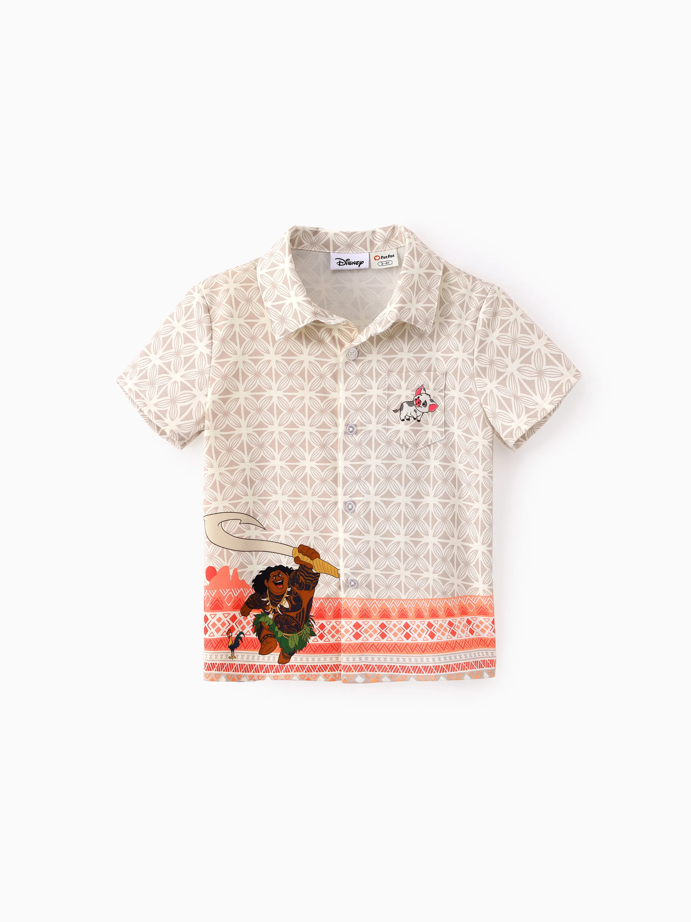 Disney Princess Family Matching Moana Island-Inspired Dress & Shirt Set Coral Pink - Image 5