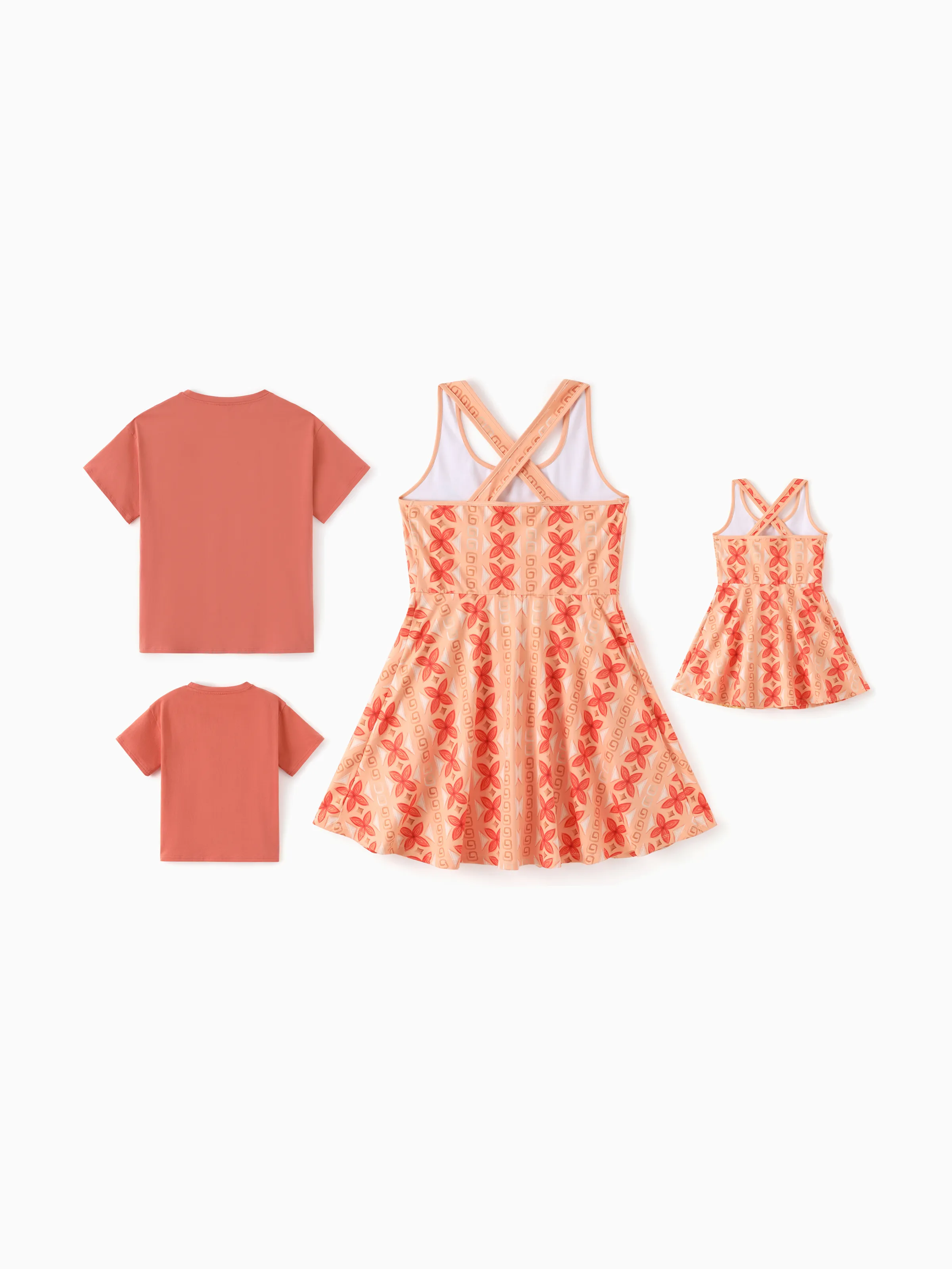 Disney Princess Matching Family Moana Sporty Dress/ Cotton Top Orange - Image 4
