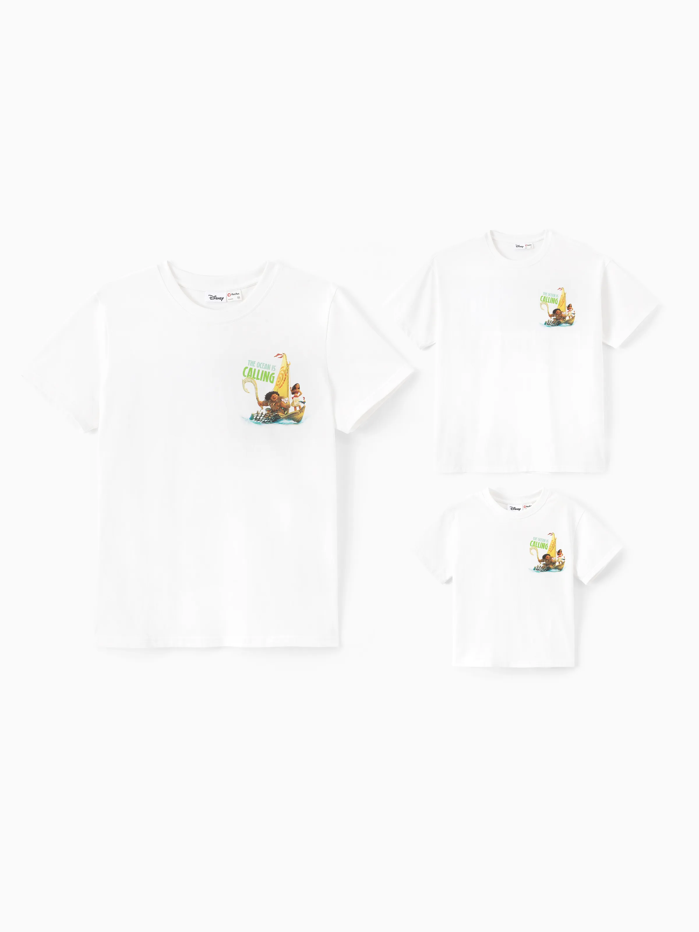 Disney Princess Moana Family Matching "The Ocean Is Calling" Graphic T-Shirts for Vacation & Everyday Fun White - Image 13