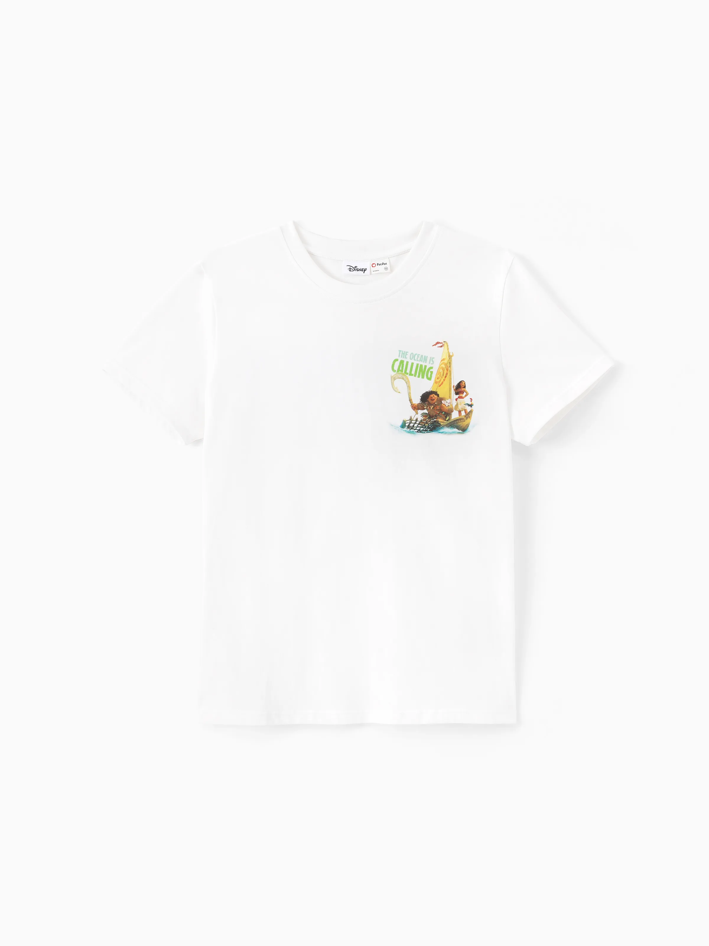 Disney Princess Moana Family Matching "The Ocean Is Calling" Graphic T-Shirts for Vacation & Everyday Fun White - Image 2