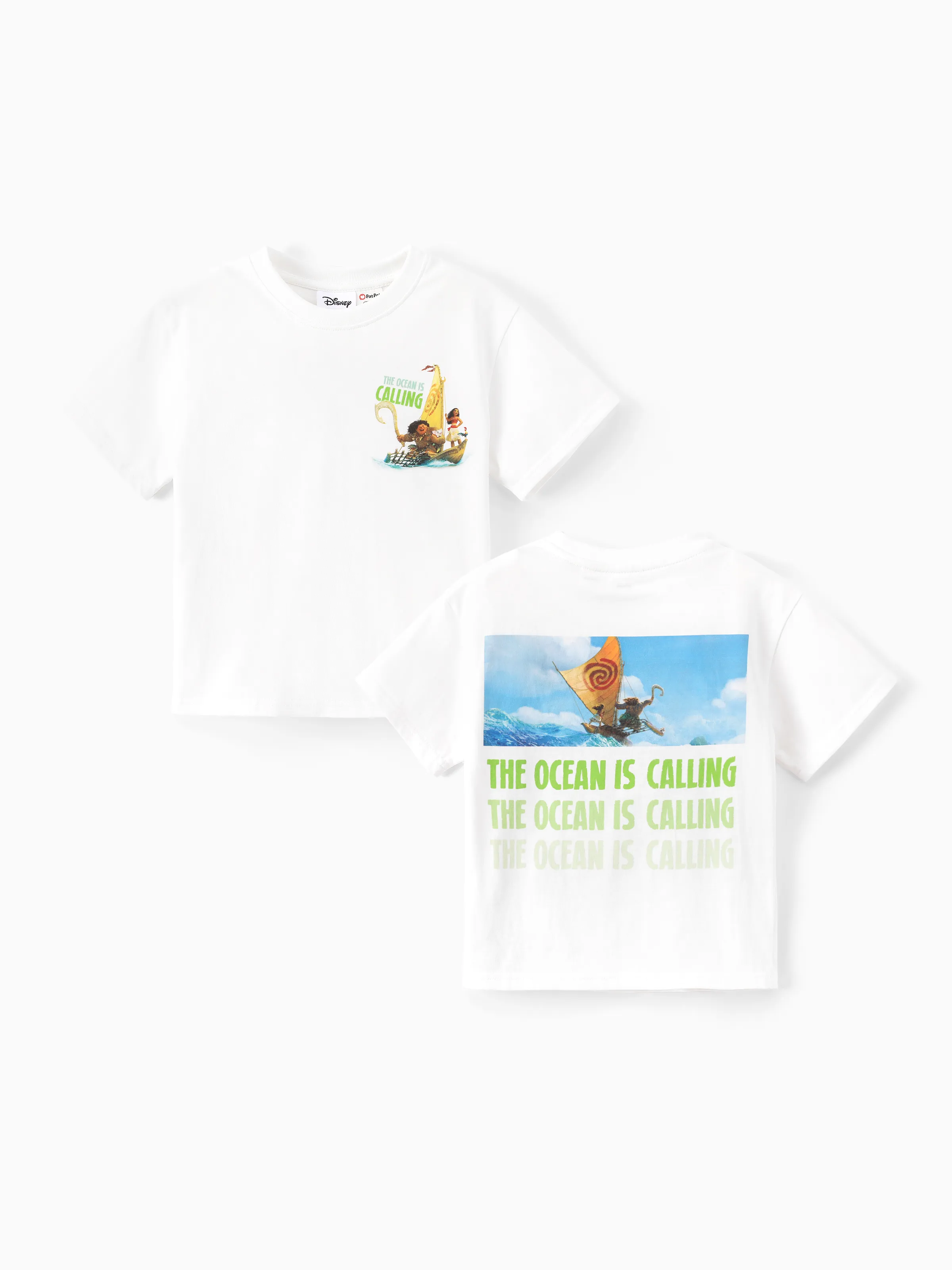 Disney Princess Moana Family Matching "The Ocean Is Calling" Graphic T-Shirts for Vacation & Everyday Fun White - Image 7