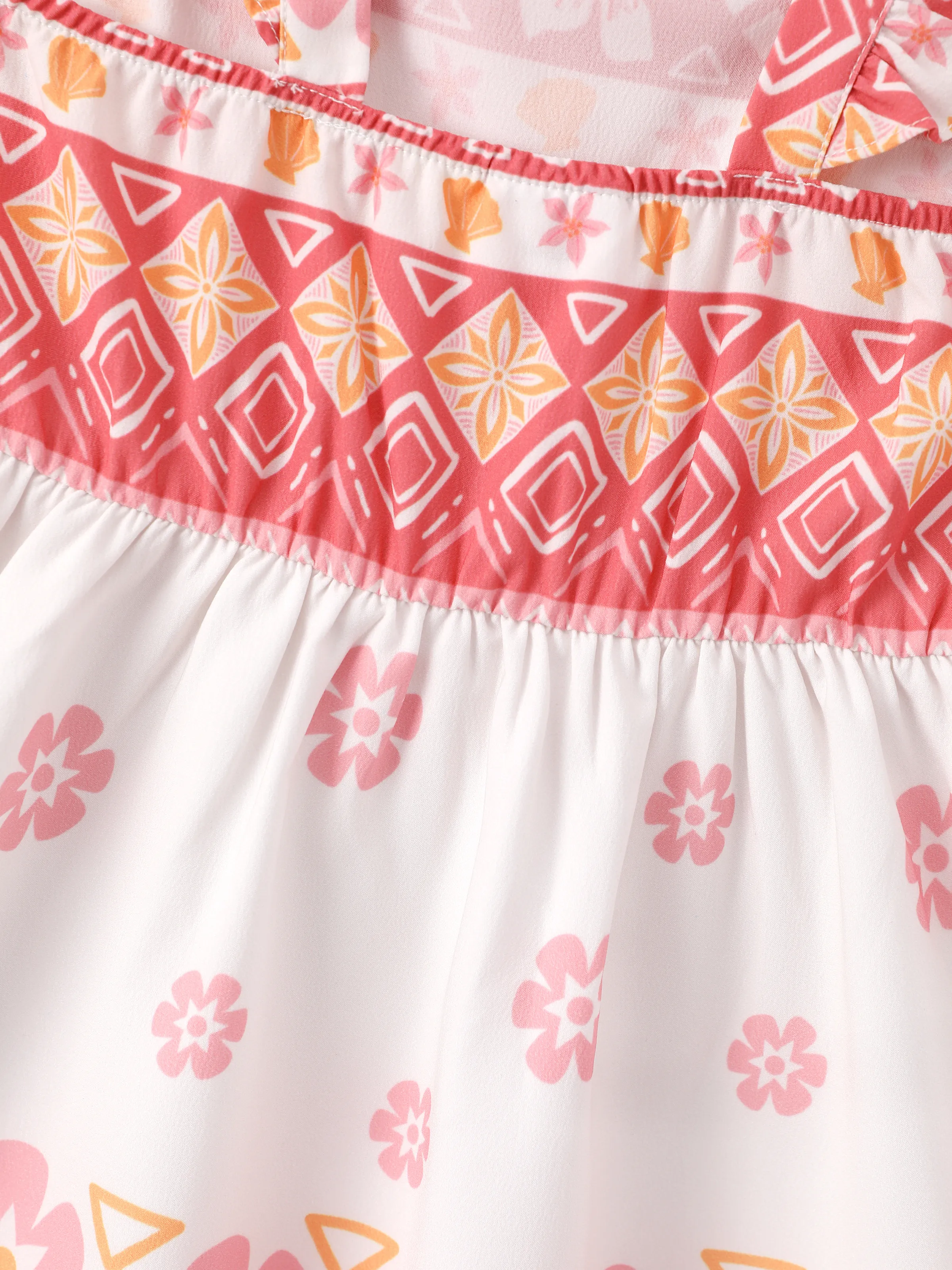 Disney Princess Mommy and Me Moana Floral Dresses with Ruffle Straps for Summer Family Outings & Photos Pink - Image 10