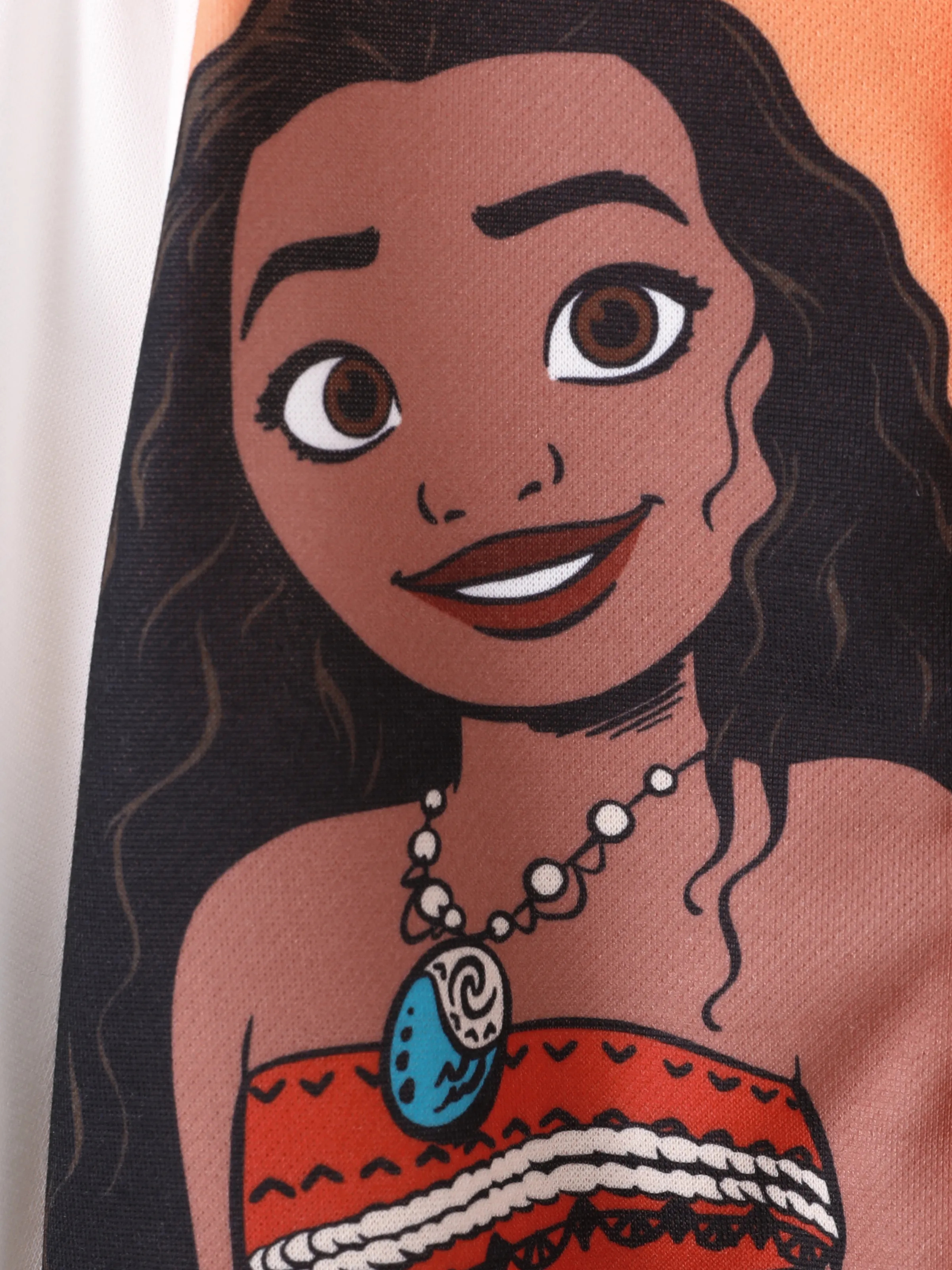 Disney Princess Toddler Girl Moana Colorblock Snap Button Bomber Jacket Orange - Image 2