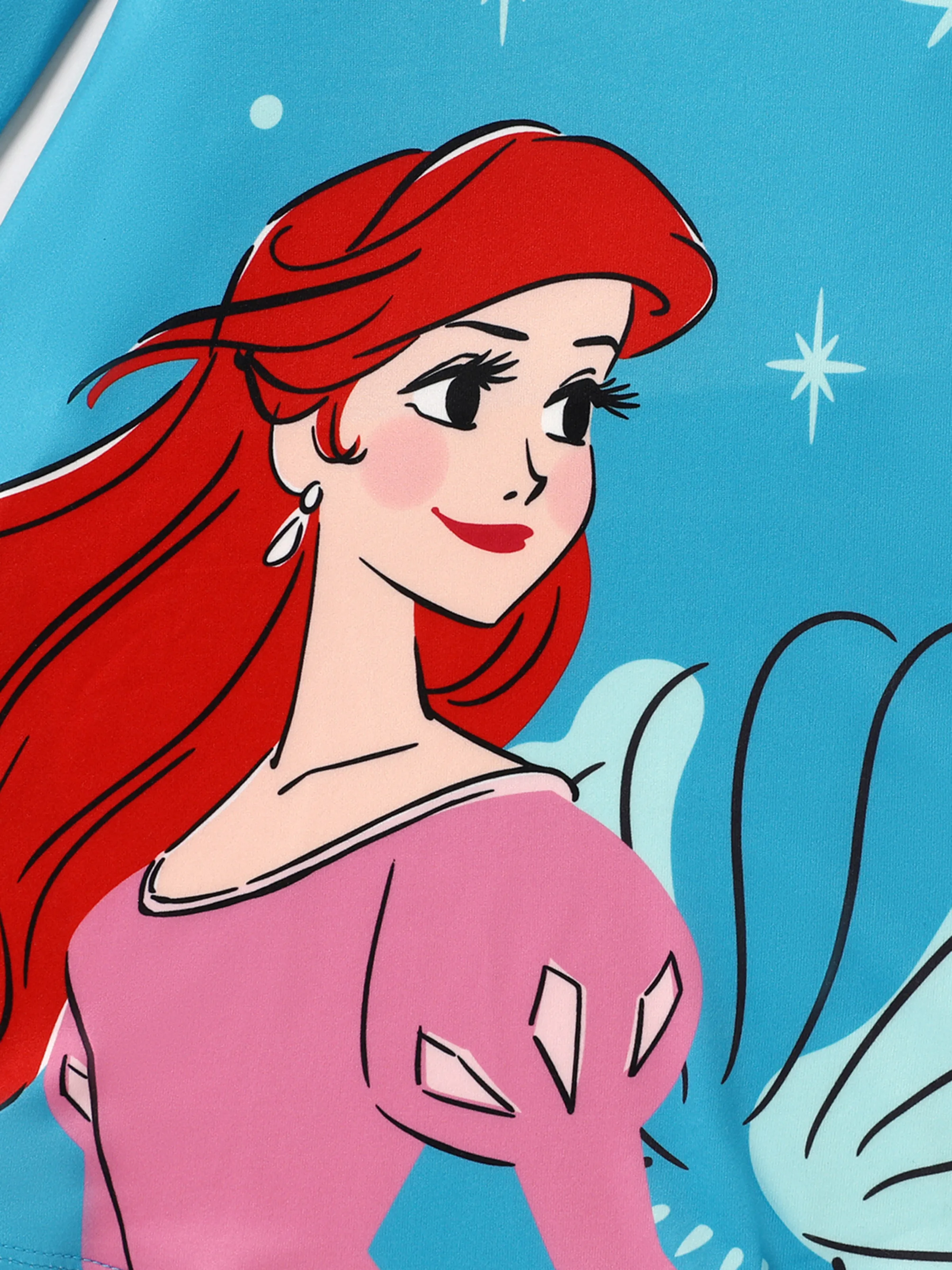 Disney Princess Toddler Girl Ariel Print Ruffled Dress Blue - Image 2