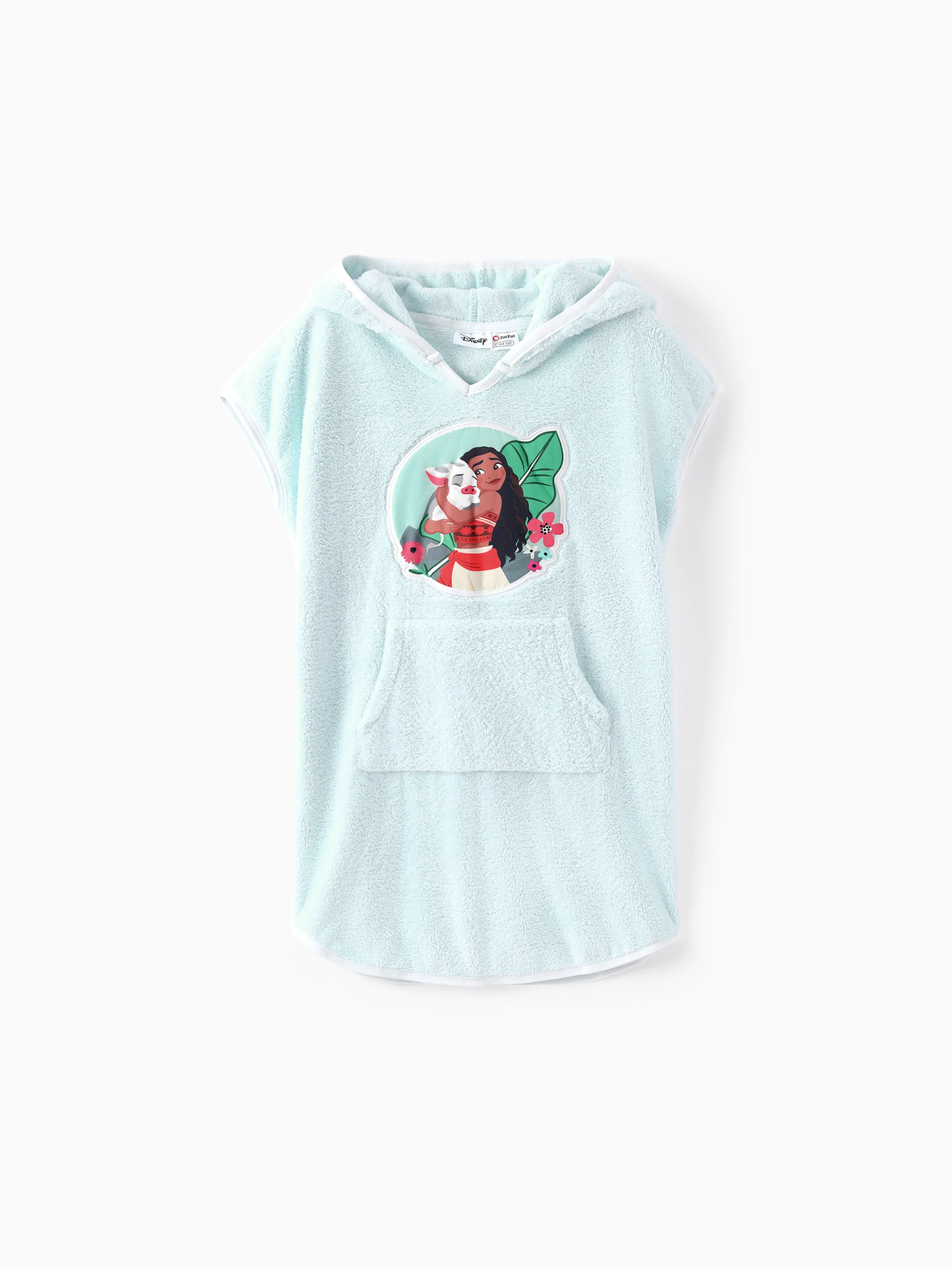 Disney Princess Toddler/Kid Girl Moana Terry Hooded Swim Cover-up Light Green