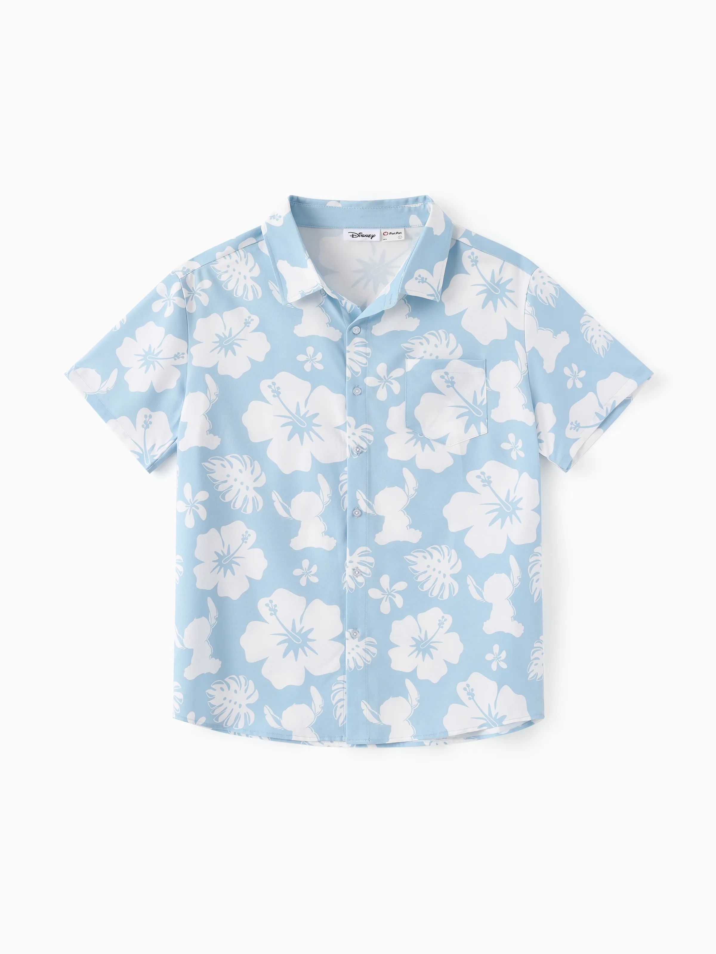Disney Stitch Daddy & Daughter Tropical Floral Jumpsuit/ Dress/ Shirt Light Blue - Image 6