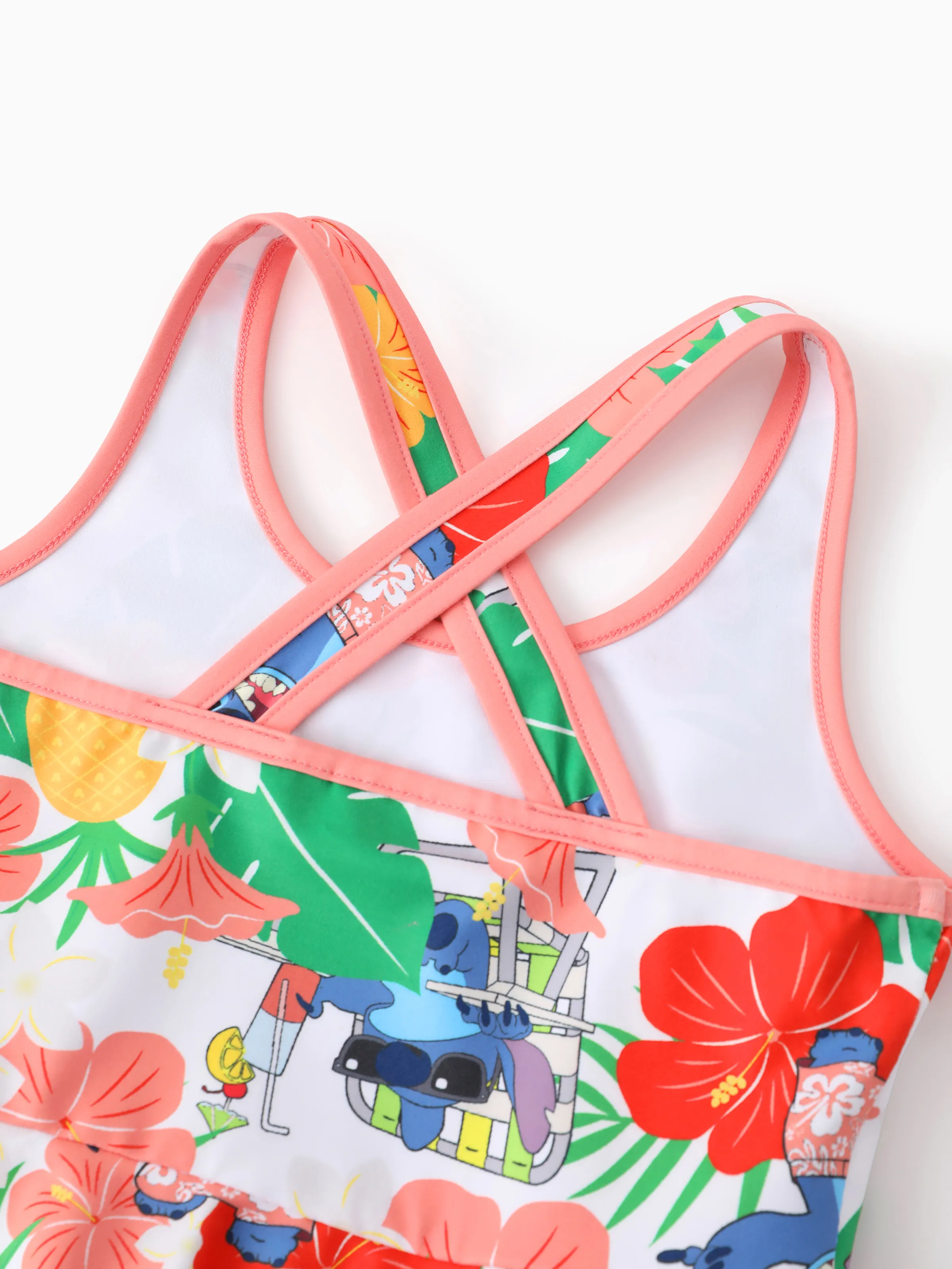 Disney Stitch Daddy & Daughter Tropical Floral Sporty Dress with Built-in Shorts & Pockets/ Cotton Top Multi-color - Image 17