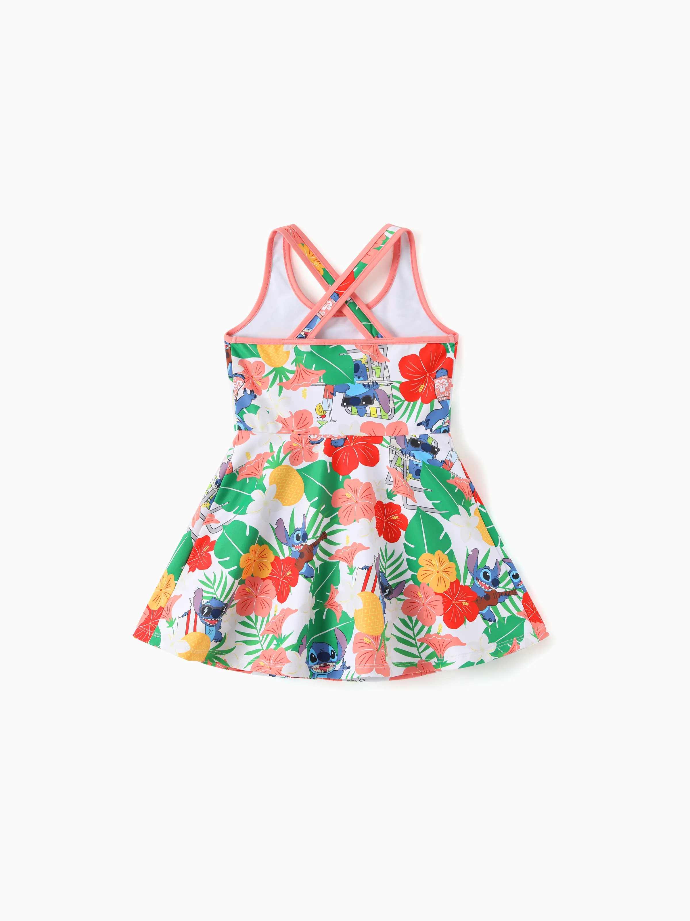 Disney Stitch Matching Family Tropical Floral Sporty Dress/ Cotton Top Multi-color - Image 14