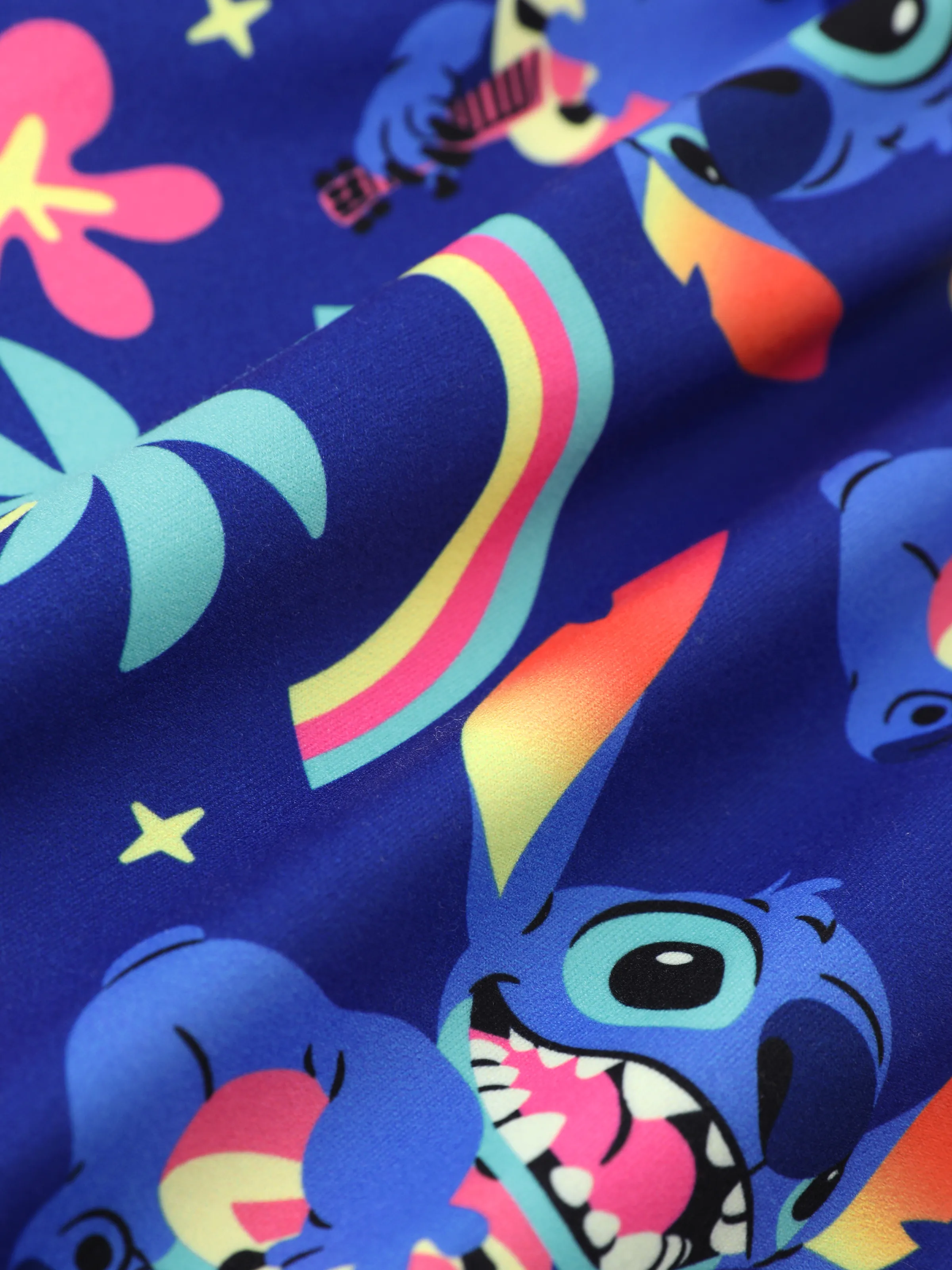 Disney Stitch Toddler Girl Stitch Flutter-sleeve Ruffle Dress Deep Blue - Image 2