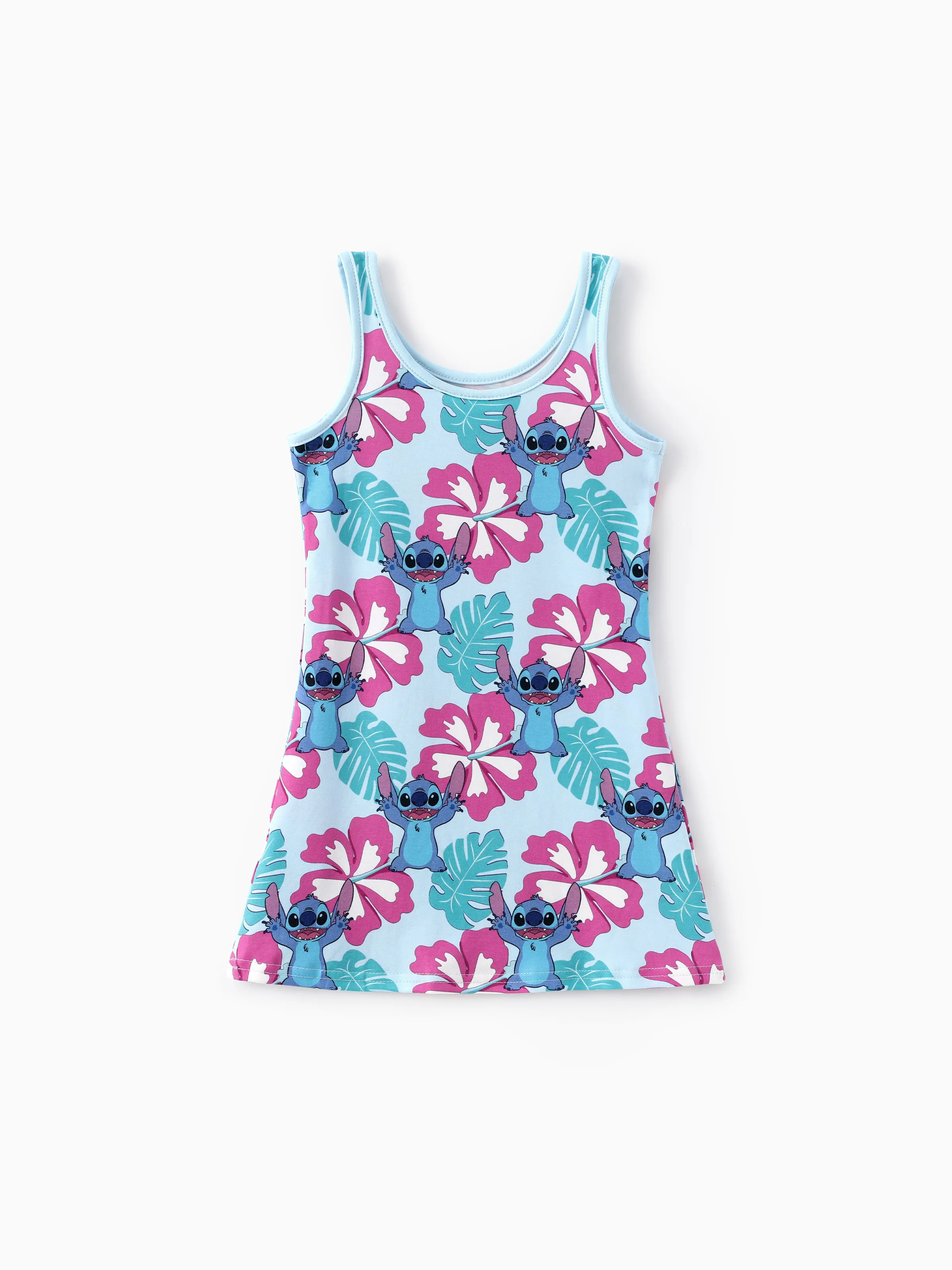 Disney Stitch Toddler/Kid Girl Naia™ Hawaii Style Character Allover Print Dress Blue