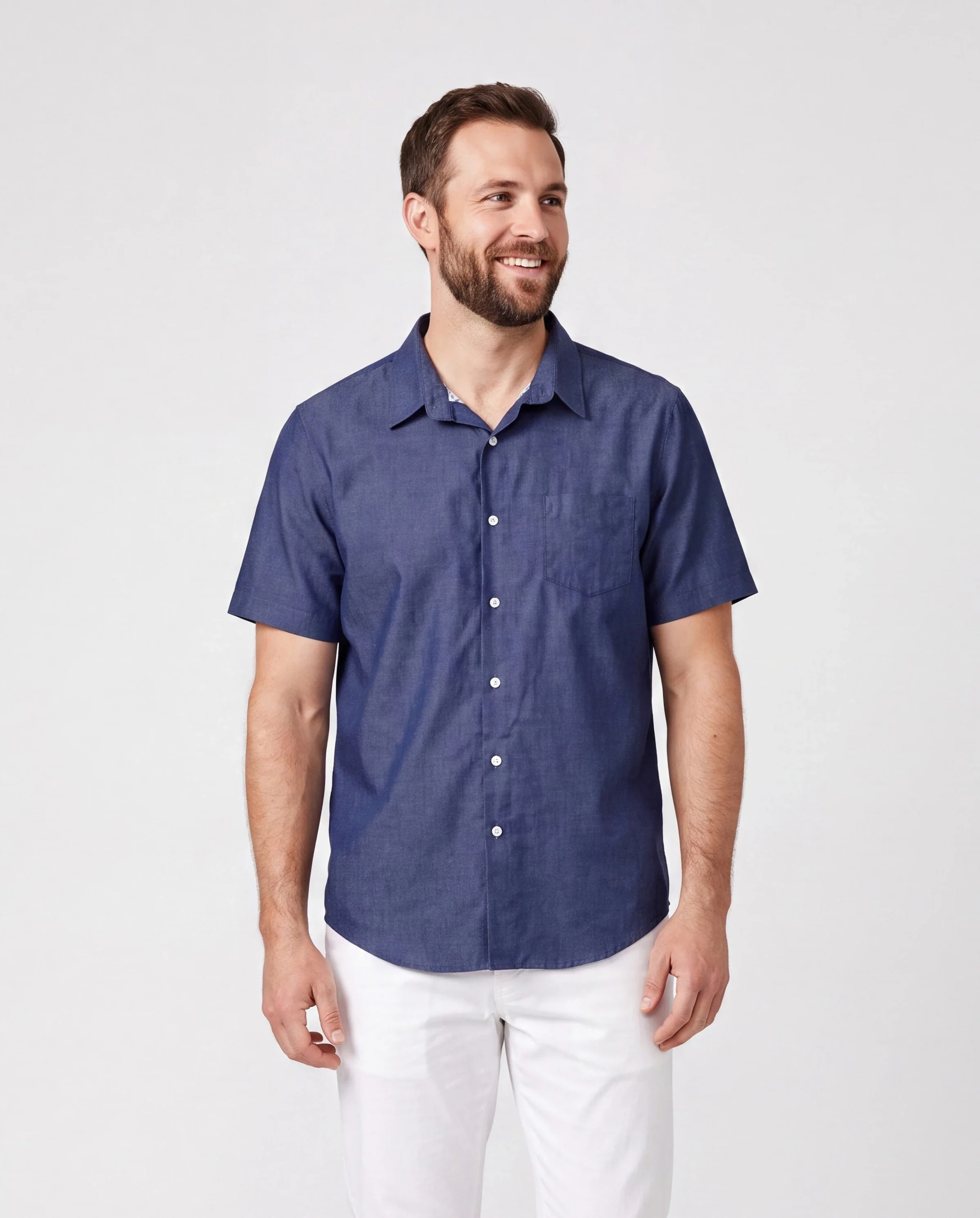 Family Matching Floral Print Short-sleeve Shirt or Tie Waist Dress Set Blue - Image 6