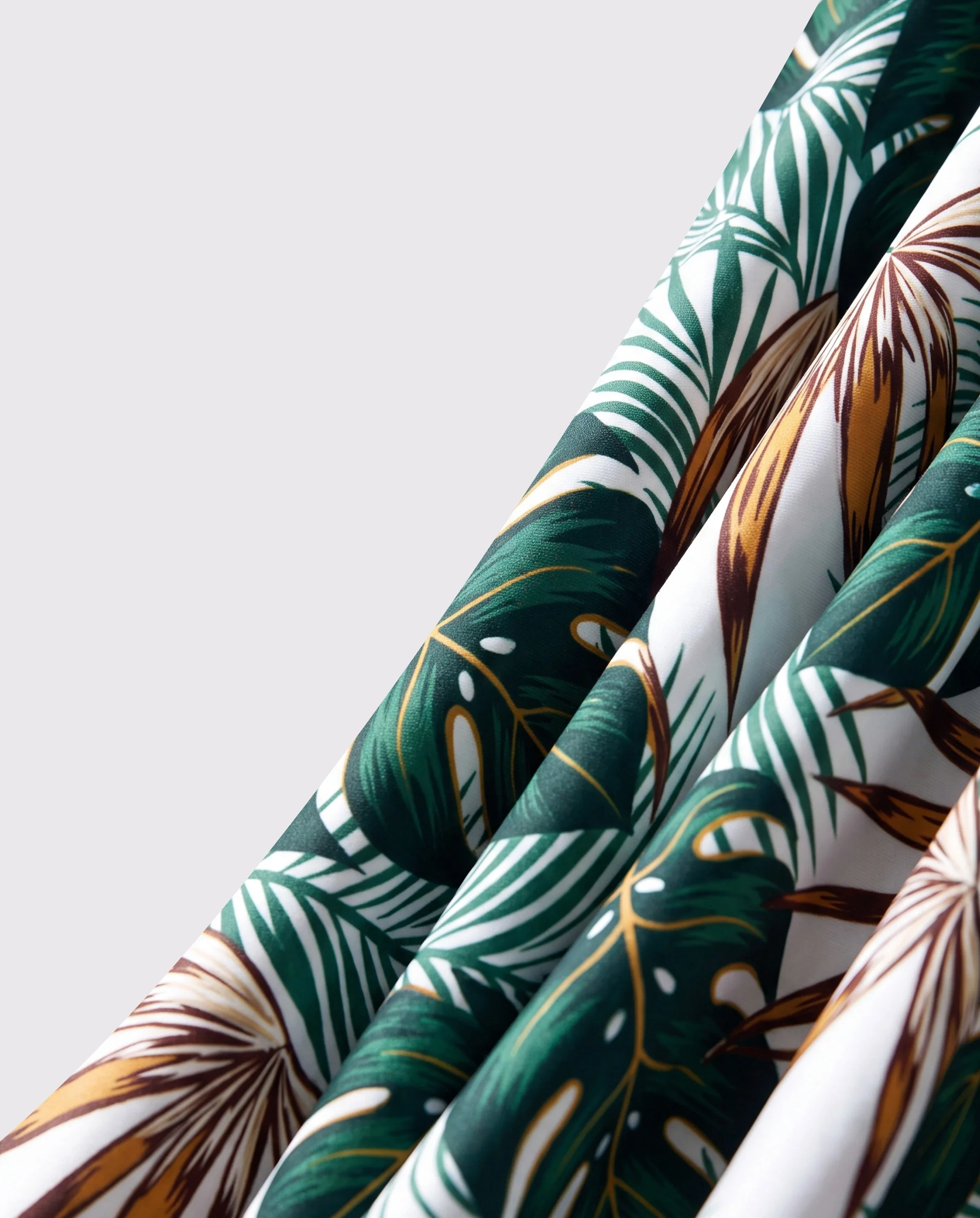 Family Matching Allover Plants Print Swim Trunks Shorts and V Neck Spaghetti Strap Splicing One-Piece Swimsuit Dark Green - Image 6