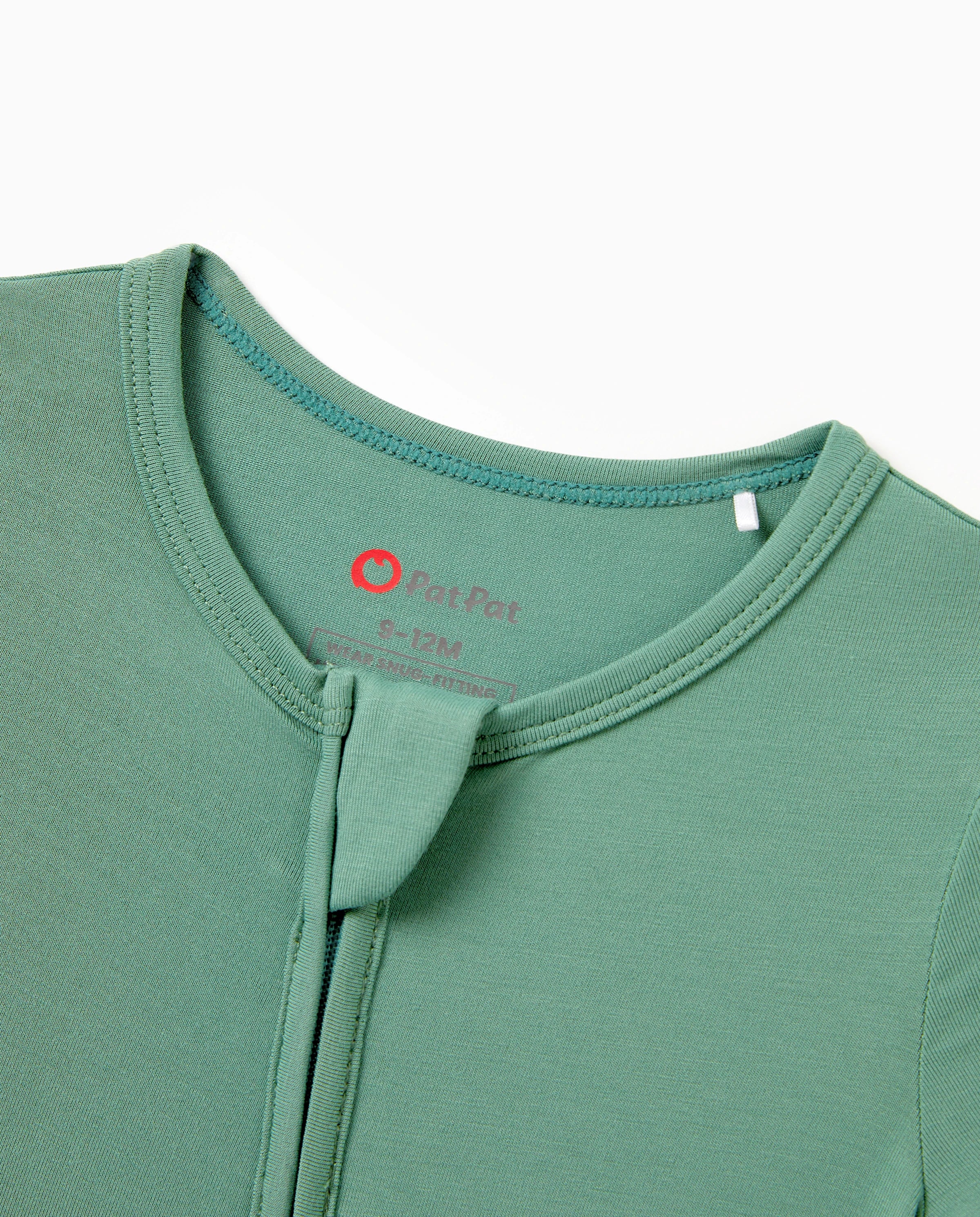 Family Matching Bamboo Pajamas Buttery Soft Bamboo Viscose PJs for Men Women Kids Toddler Baby, Solid Color Short Sleeve Shirt & Shorts Sleepwear Green - Image 8