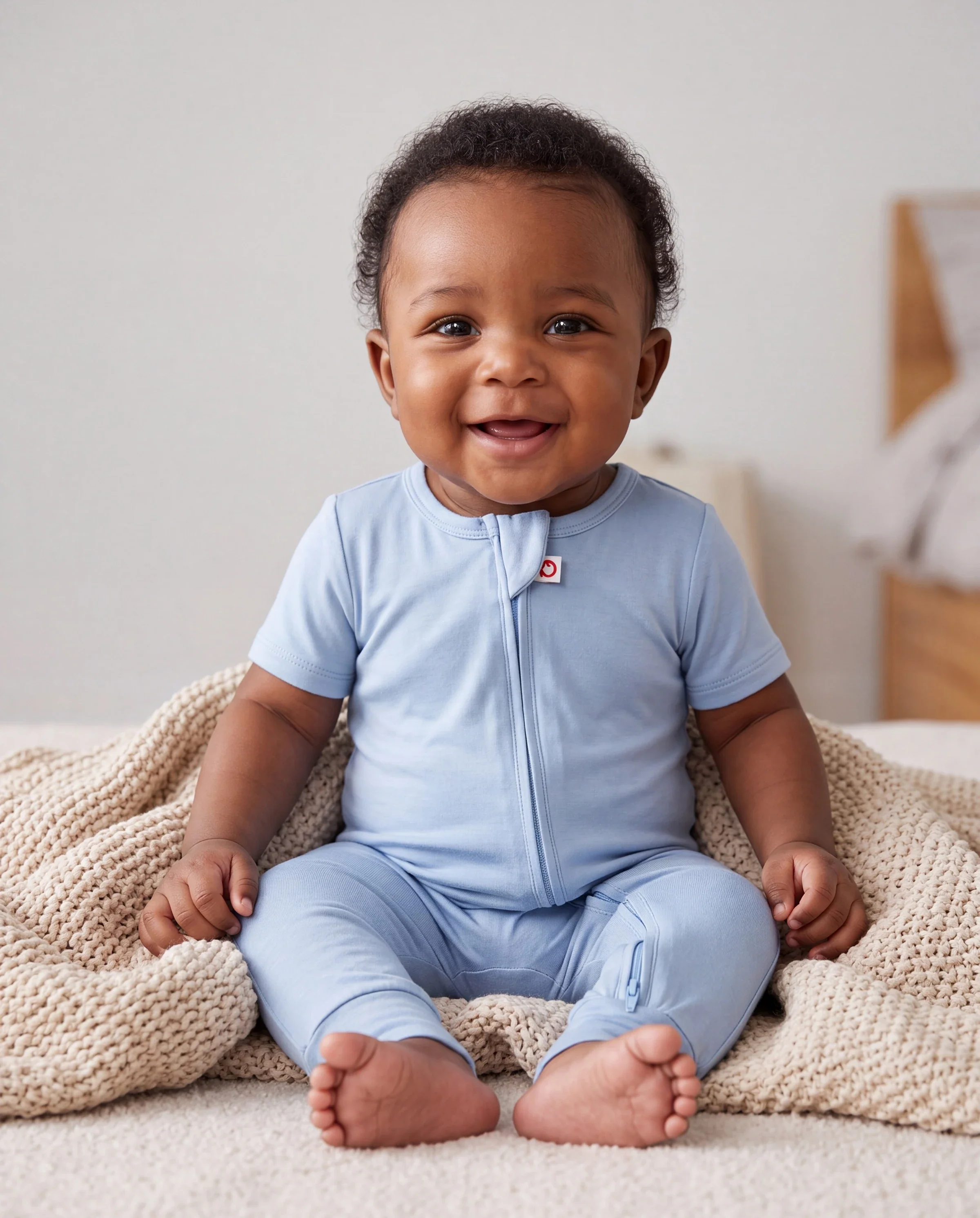 Family Matching Bamboo Pajamas Soft Bamboo Viscose PJs for Men Women Kids Toddler Baby, Classic Blue Short-sleeve Sleepwear with Button-Down Shirt and Pants Blue grey - Image 4
