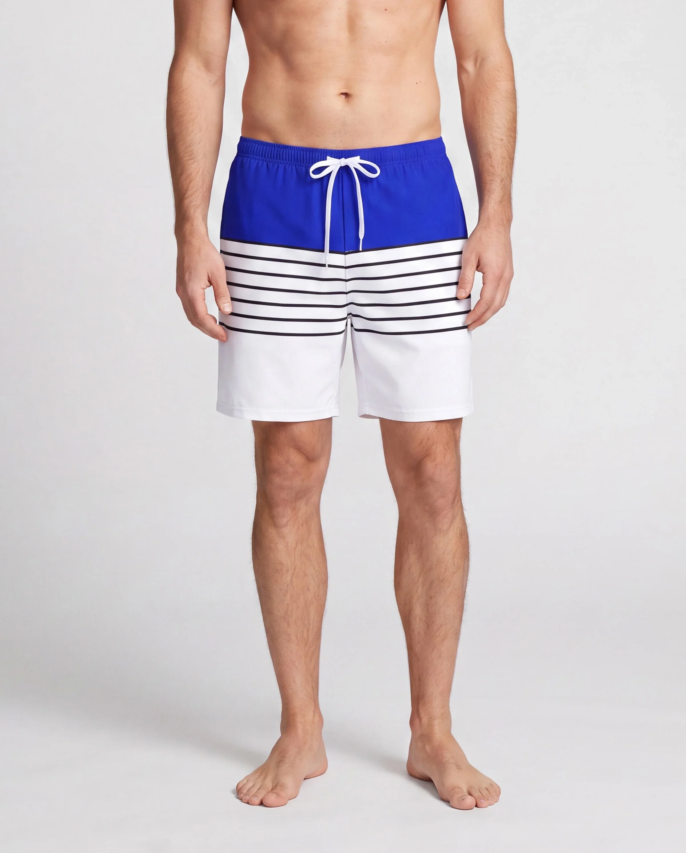 Family Matching Blue Drawstring Swim Trunks or Blue One-Piece Strap Swimsuit
Blue - Image 5