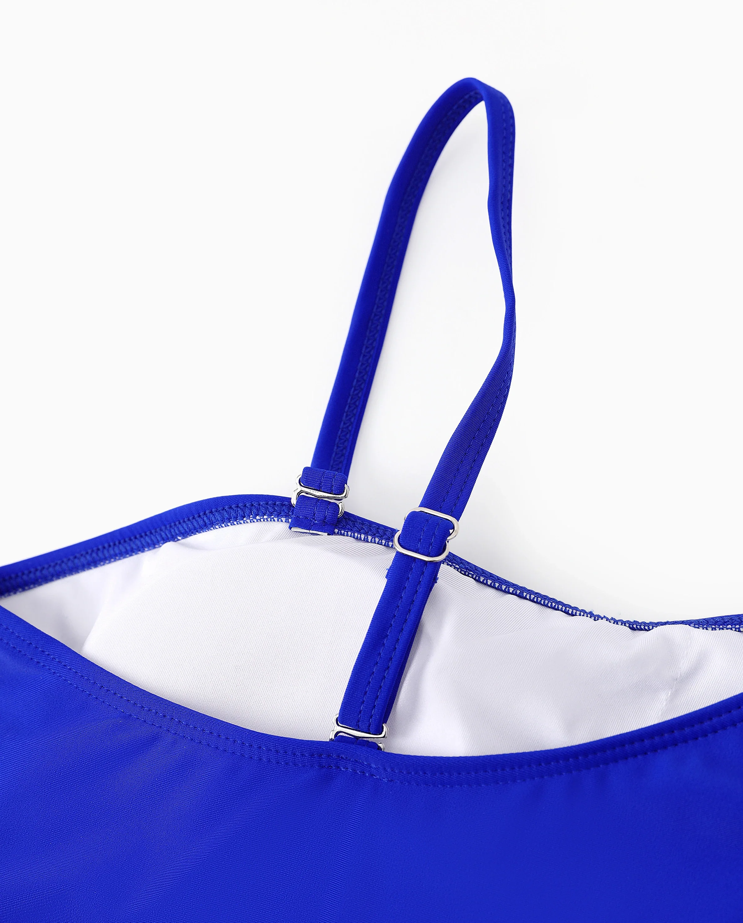 Family Matching Blue Drawstring Swim Trunks or Blue One-Piece Strap Swimsuit
Blue - Image 8