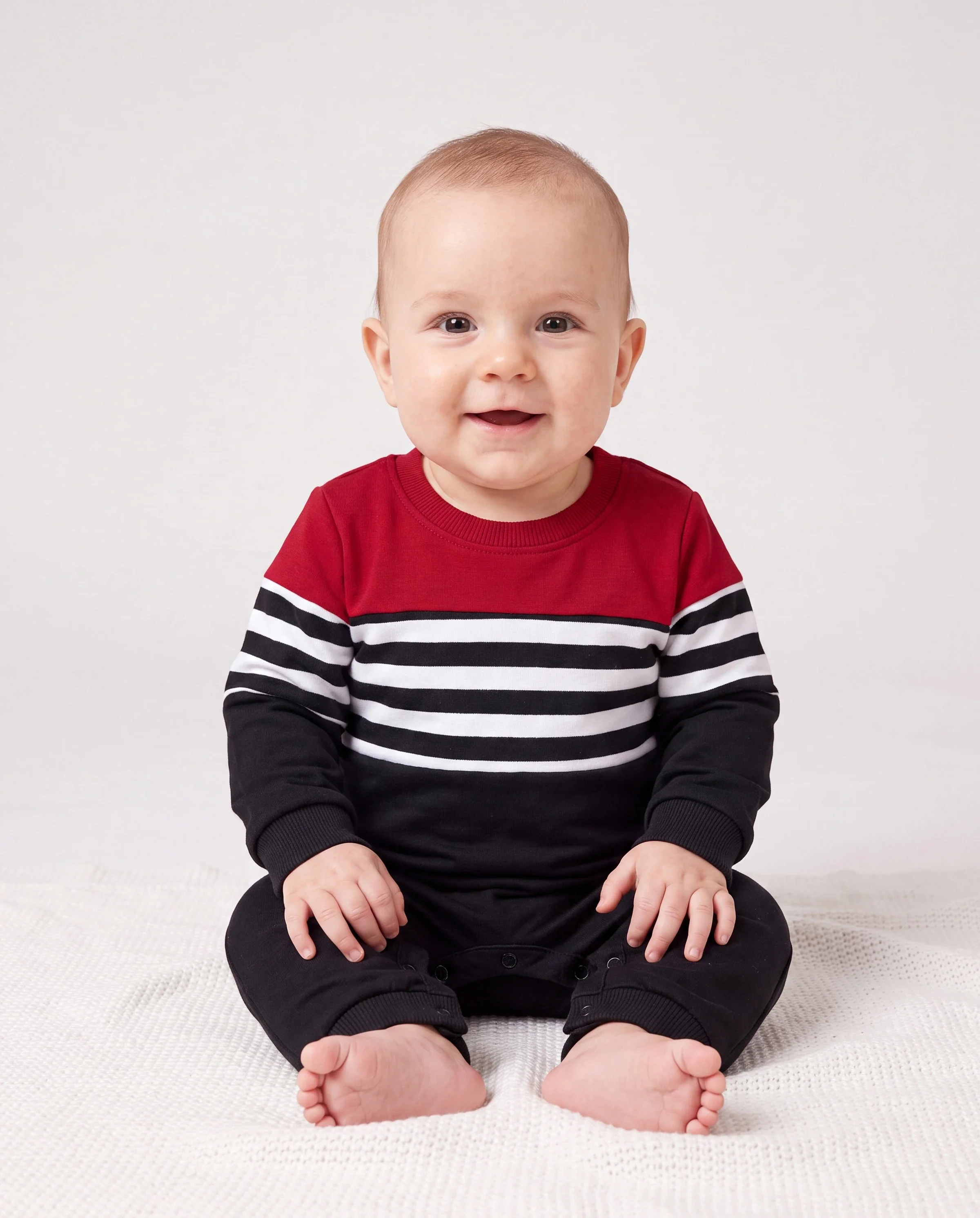 Family Matching Casual Color-block Stripes Print Long Sleeve Hooded Tops Color block - Image 4