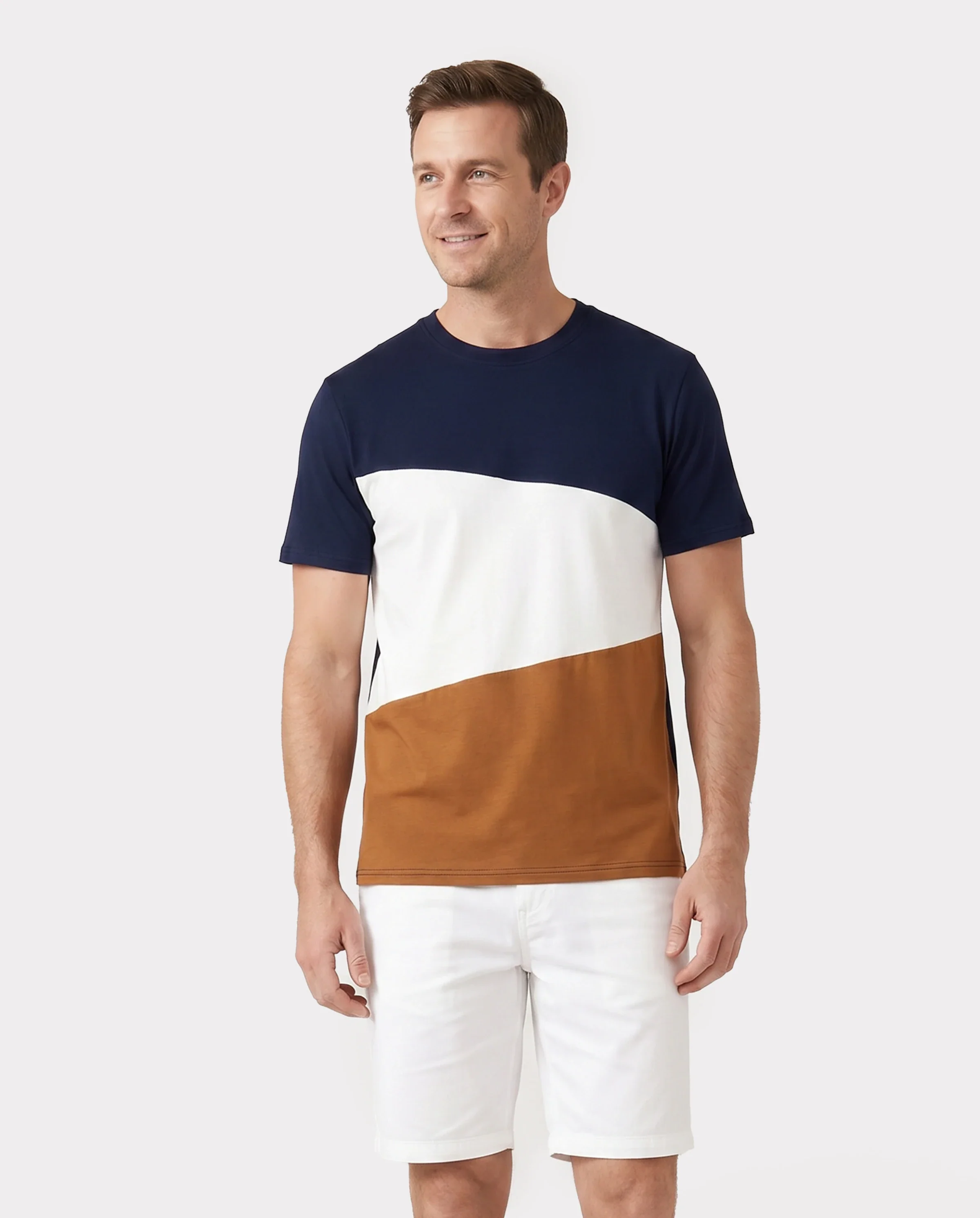 Family Matching Casual Dress or T-Shirt, Solid Color, Fabric Stitching royalblue - Image 6