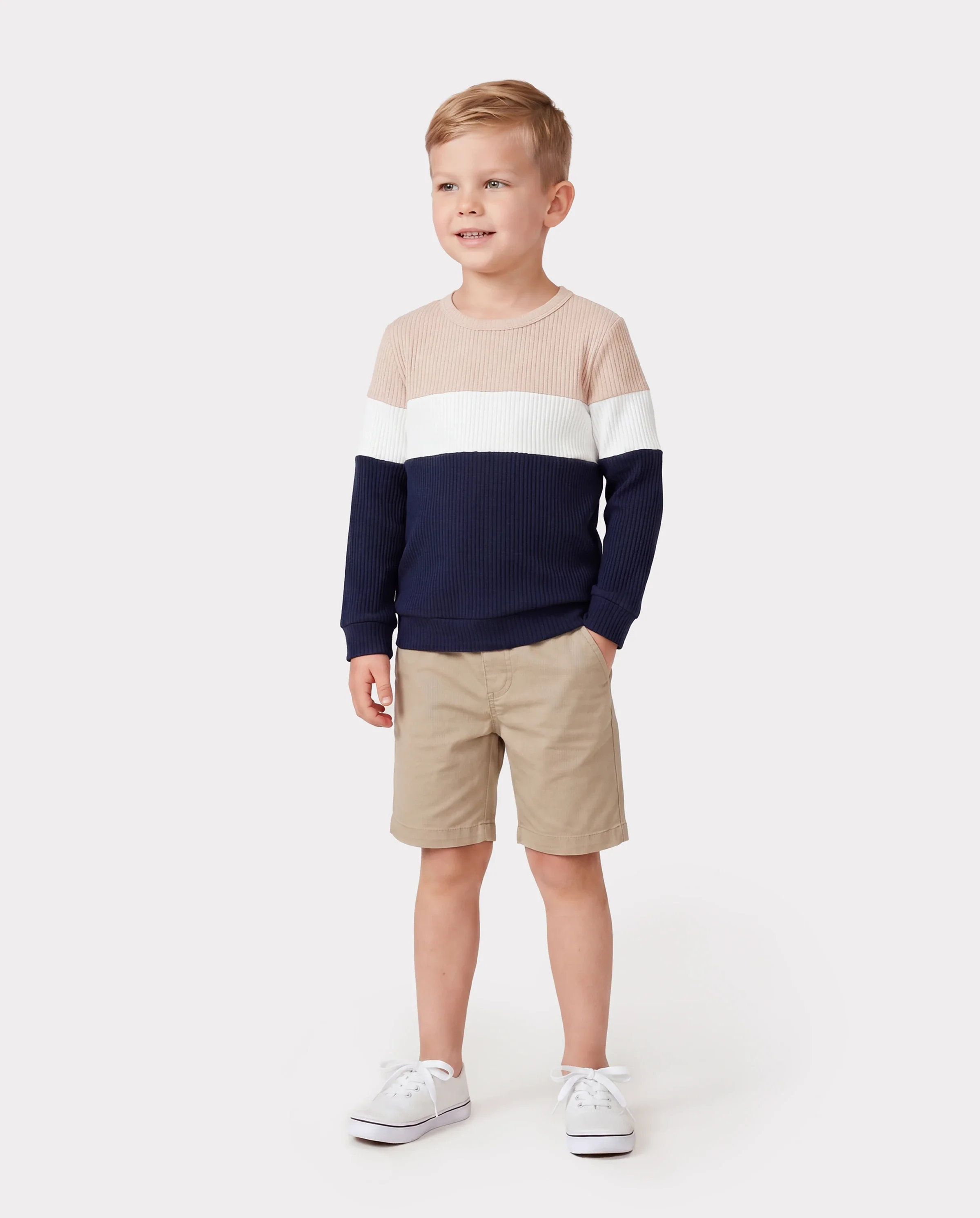 Family Matching Color-Block Knit Long-Sleeved Dresses And Tops Sets Multi-color - Image 5