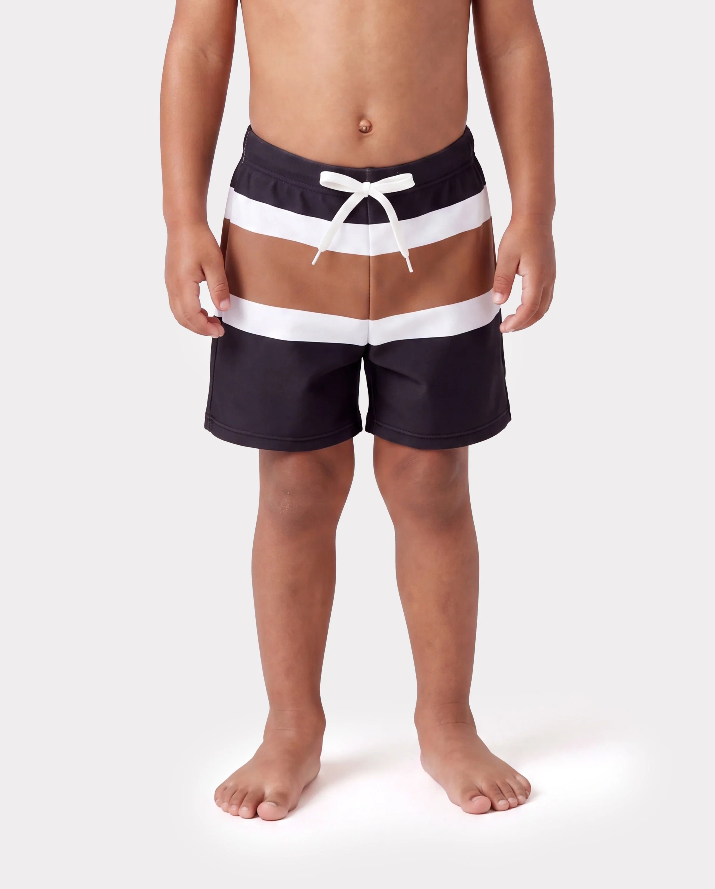 Family Matching Color Block Swimsuits Striped Bikini & Swim Trunks Set Color block - Image 4