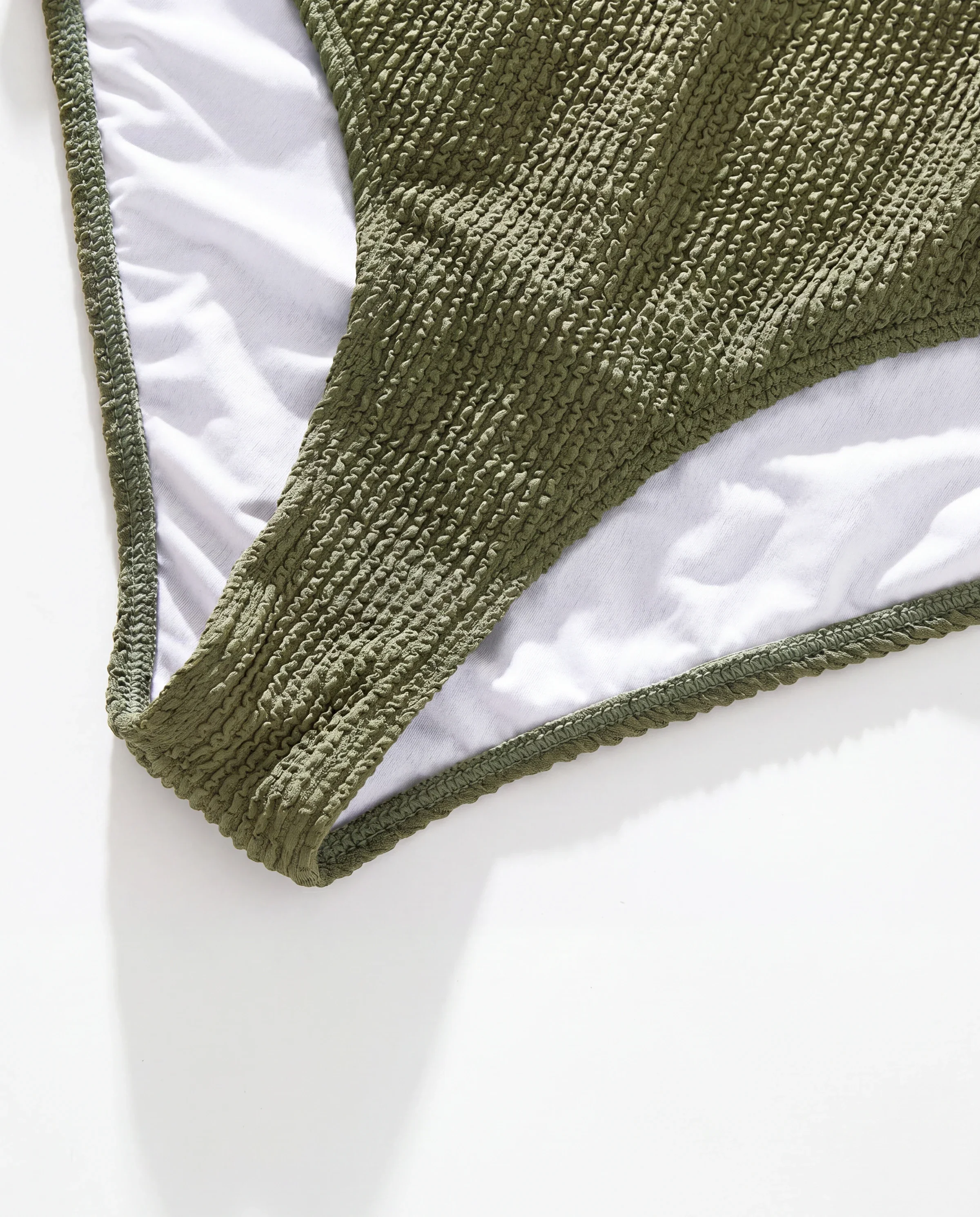 Family Matching Colorblock Stripe Swim Trunks or One Piece One Shoulder Swimsuit Army green - Image 7