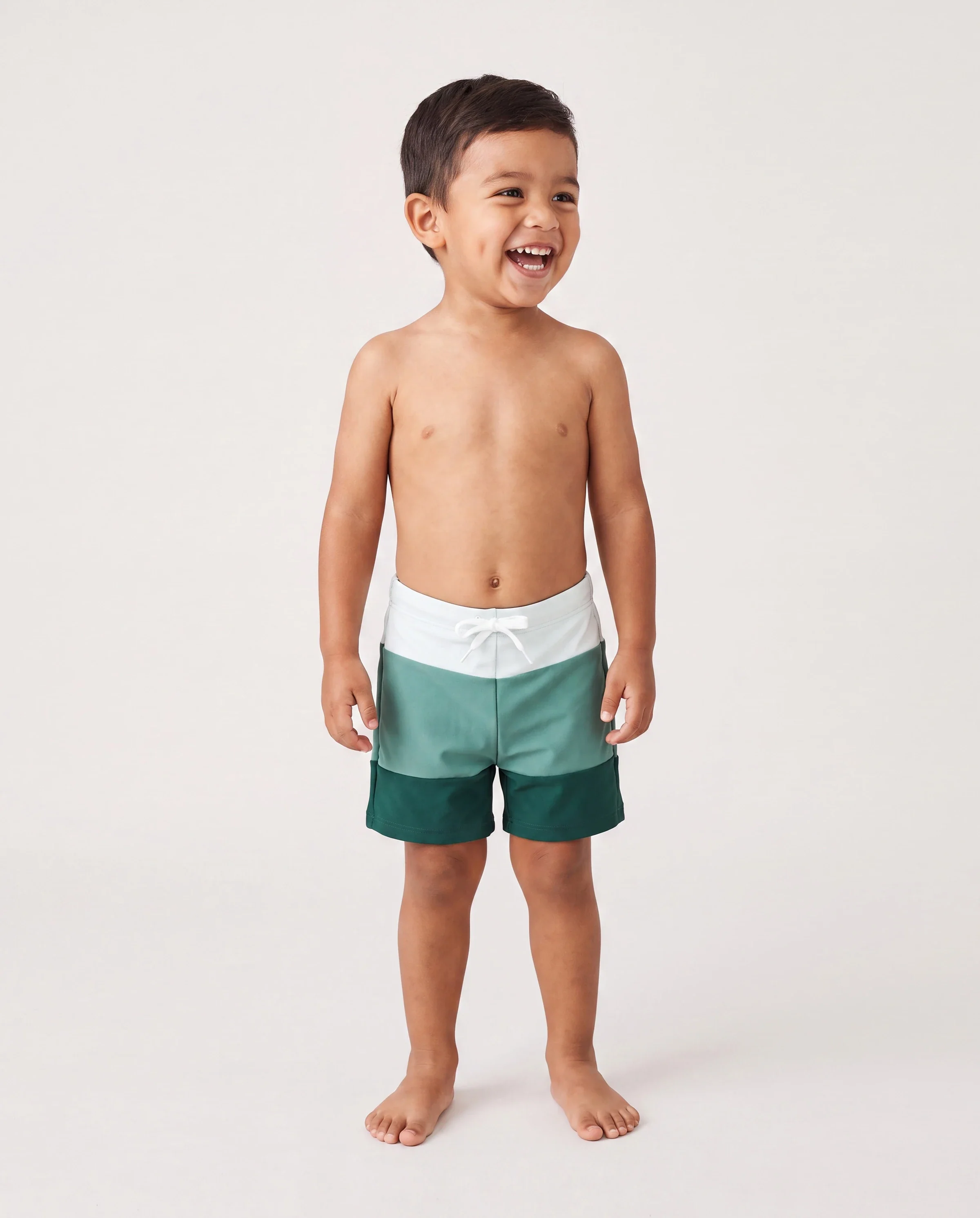 Family Matching Colorblock Swim Trunks or Wrap Side V-Neck Swimsuit MultiColour - Image 4