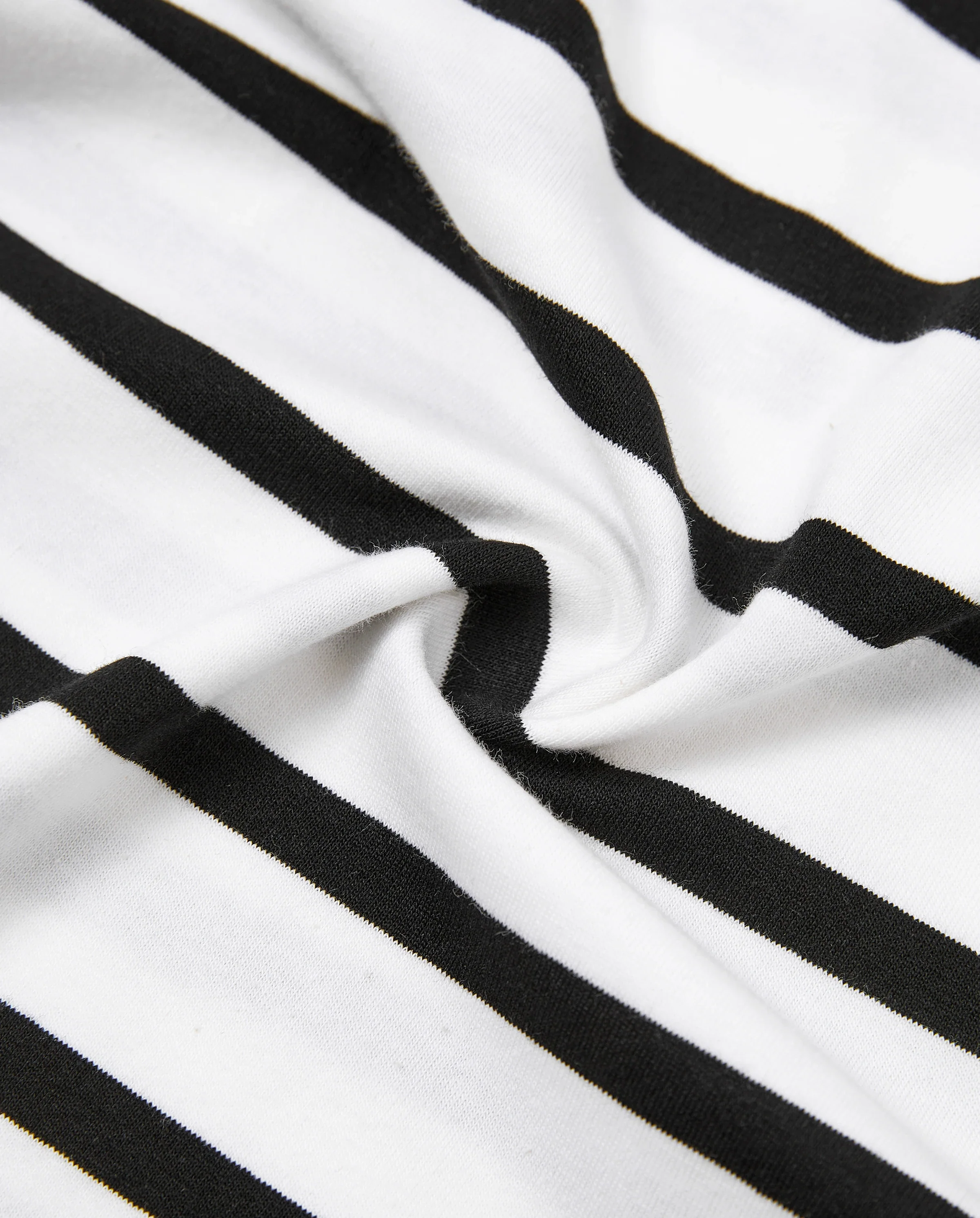 Family Matching Cotton Set Black and White Stripe T-shirt or Strap Bodycon Dress Black+White - Image 6