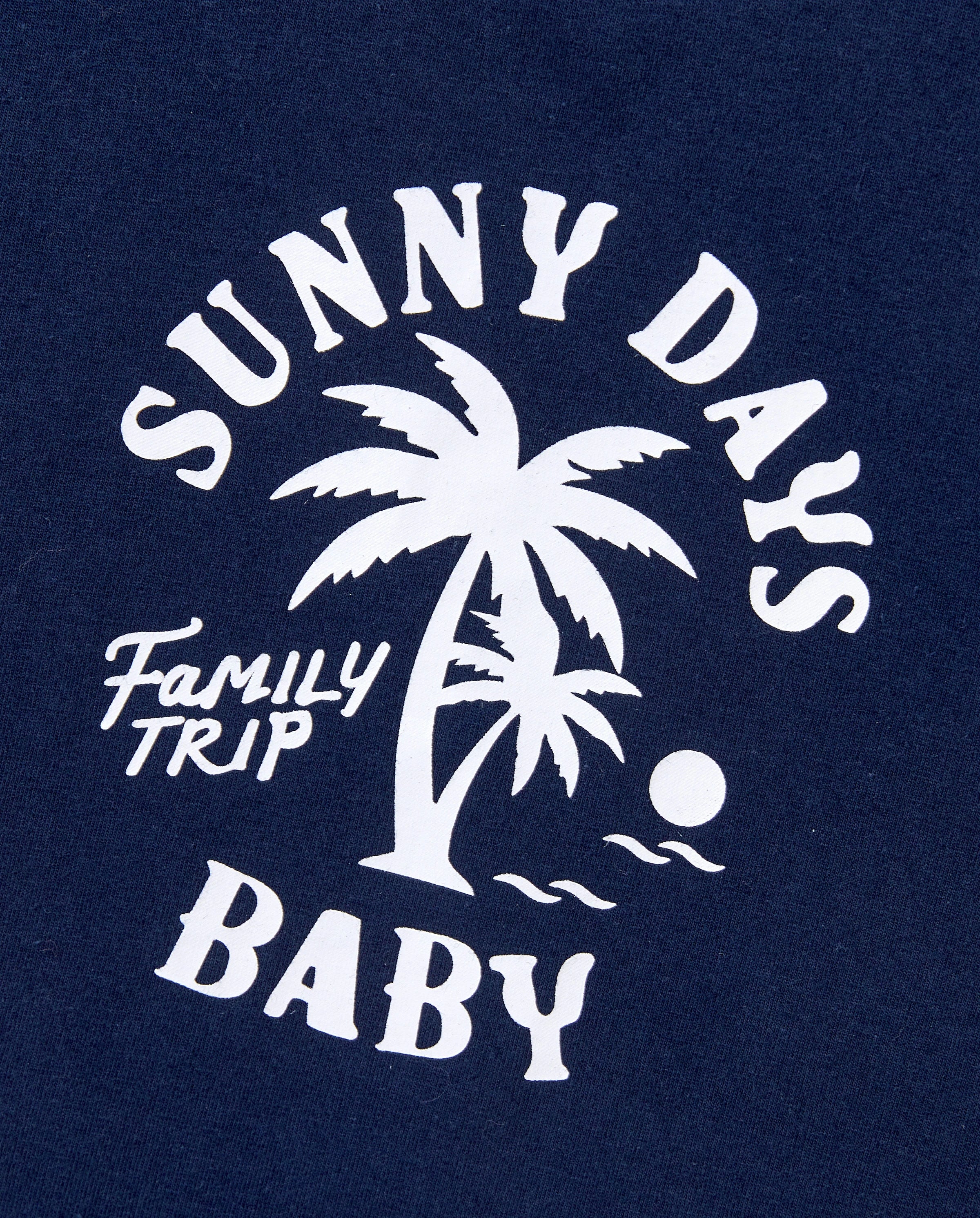 Family Matching Cotton T-Shirt & Dress Set – Sunny Days Palm Print for Dad, Mom, Baby & Toddler, Perfect for Summer Vacations & Family Outings Tibetan blue - Image 8