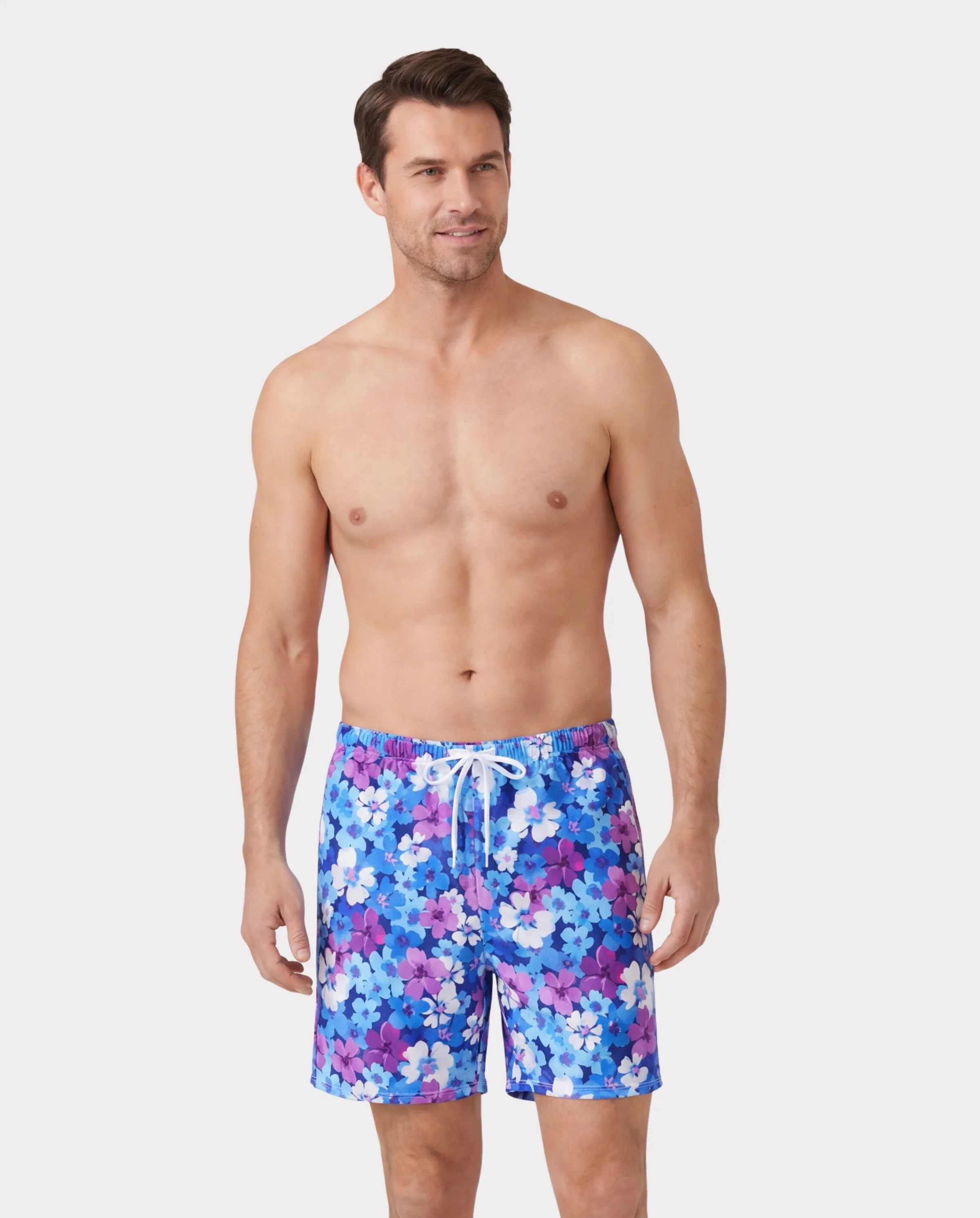 Family Matching Flora Swim Trunks or Smocking Strap two-piece Swimsuit Purple - Image 5