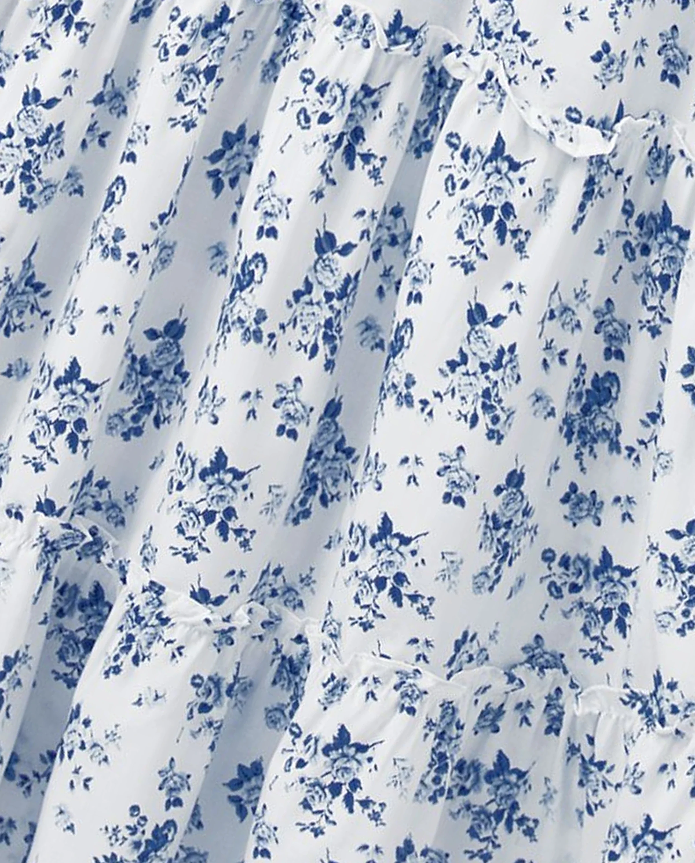 Family Matching Outfit: Floral Smocking Casual Suit BLUEWHITE - Image 7